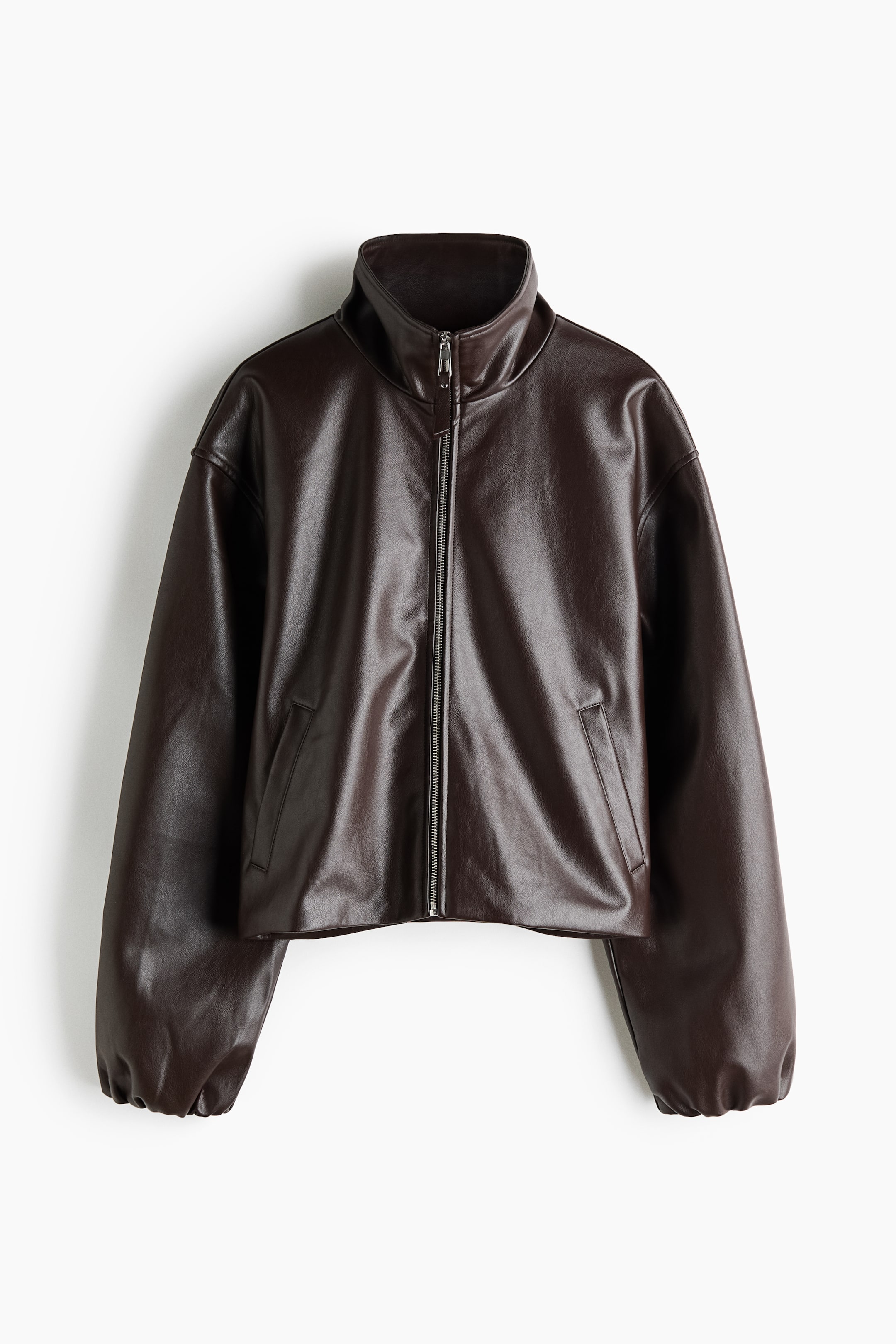 Женские куртки H&M Coated Funnel-Collar Jacket