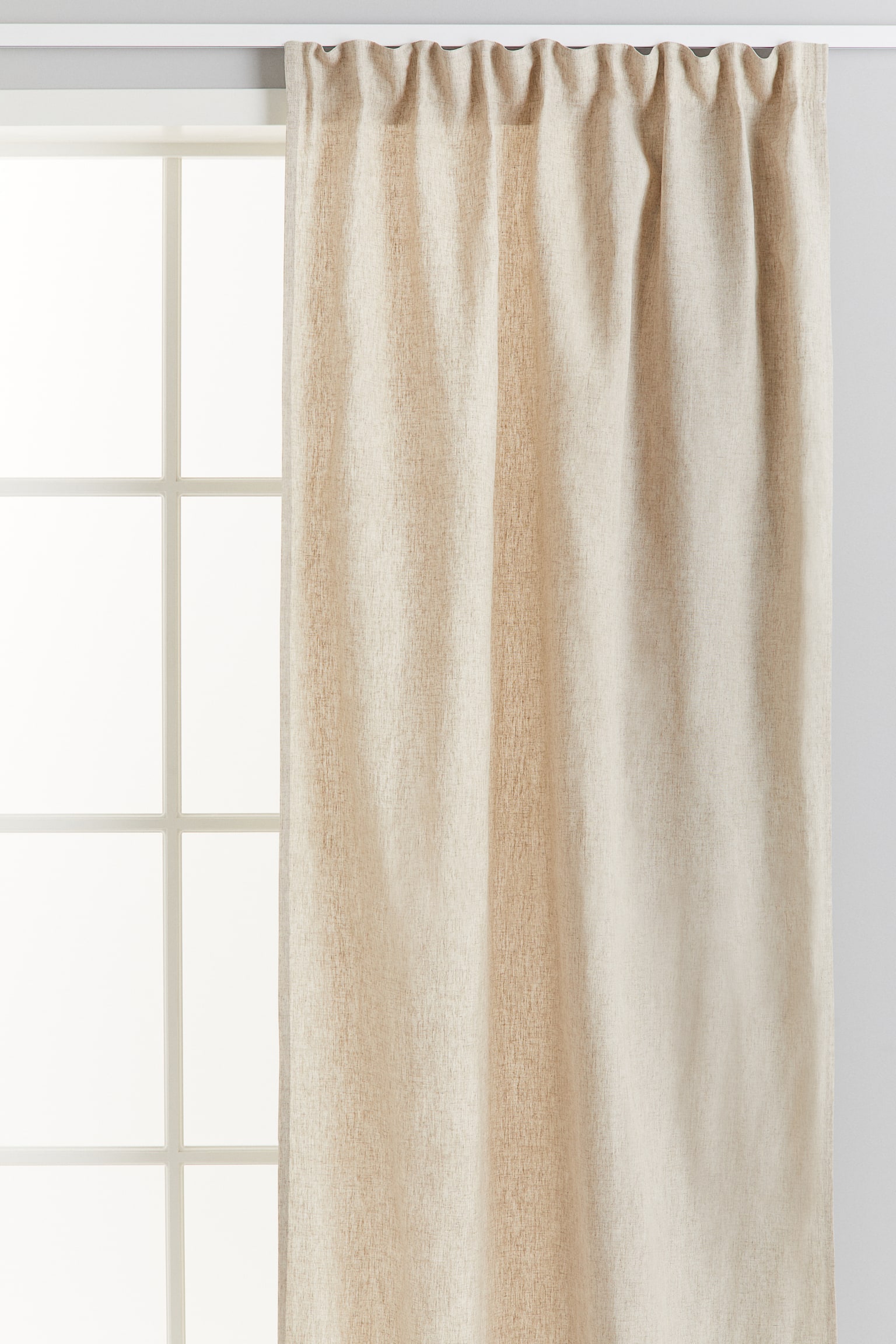 2-pack lyocell-blend curtain lengths - Beige/White - 1