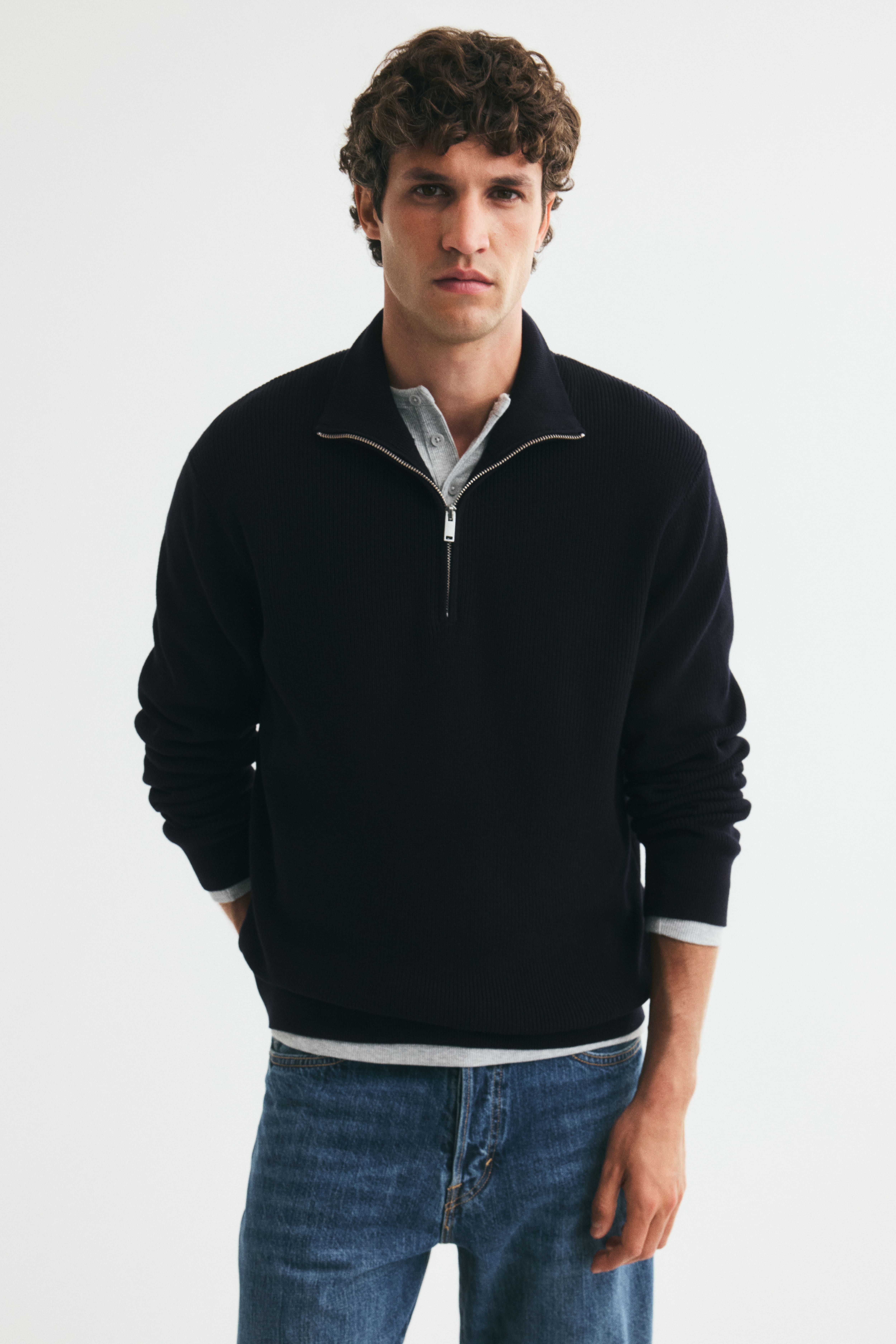 Regular-Fit Half-Zip Sweater