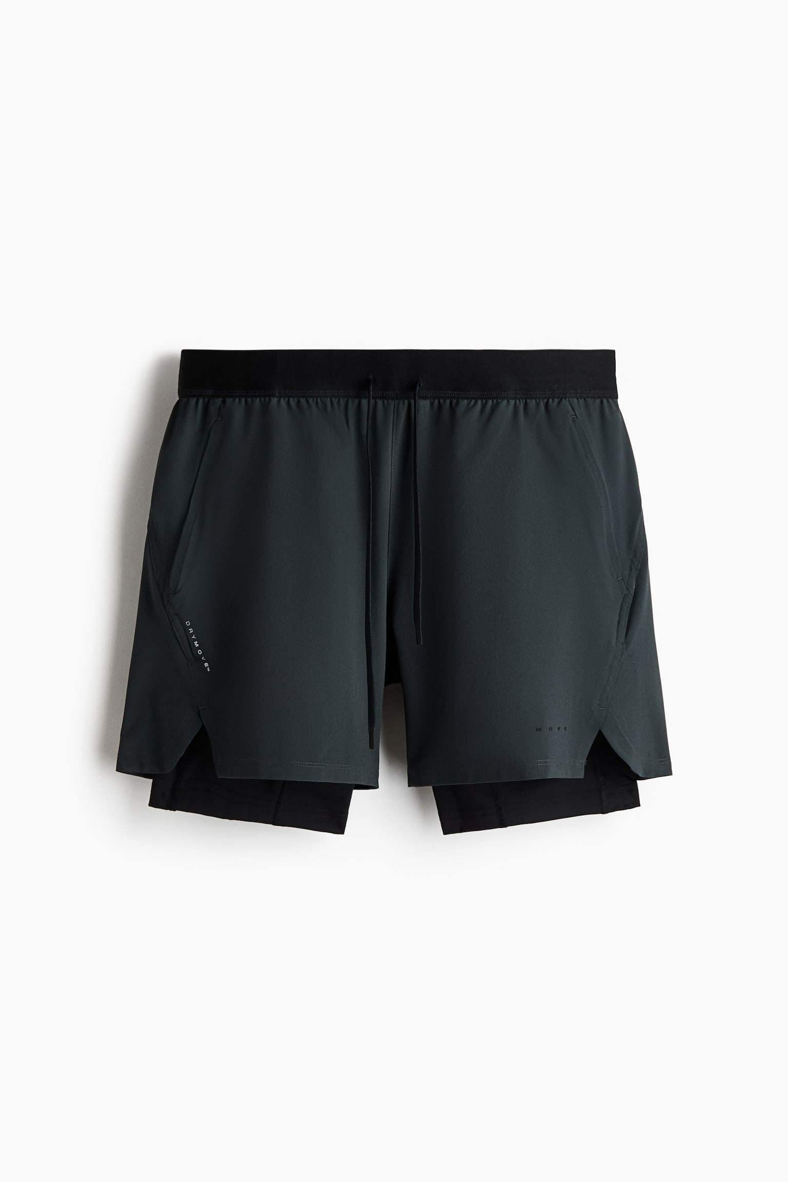 Double-layered sports shorts with DryMove™ - Dark grey/Burgundy