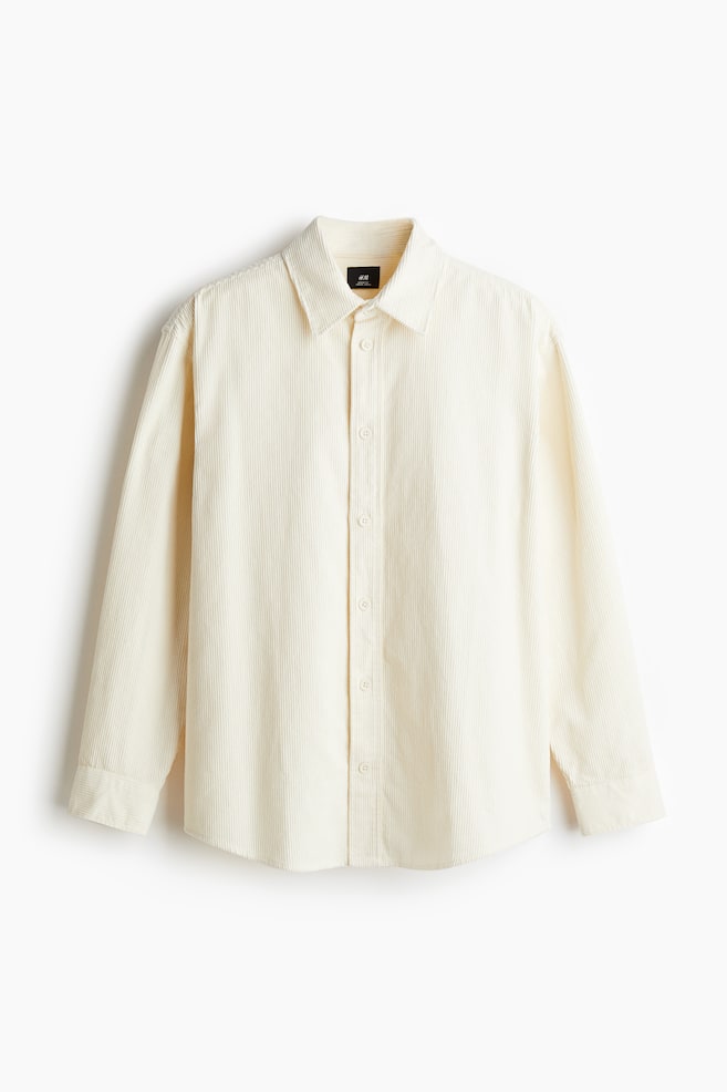 Camicia in velluto a coste Loose Fit - Bianco - 1