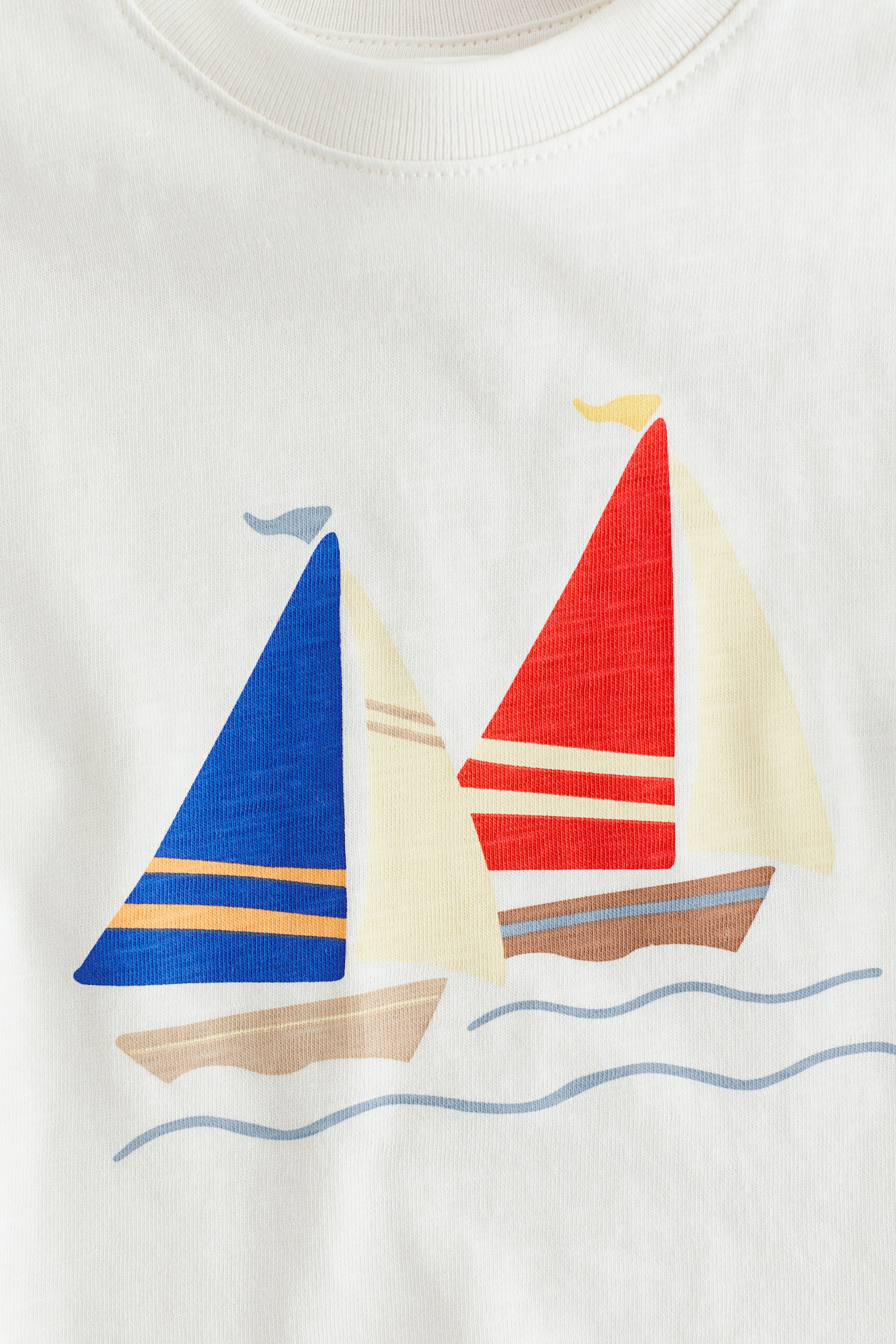 T-shirt avec détail brodé-Crème/voiliers - 5