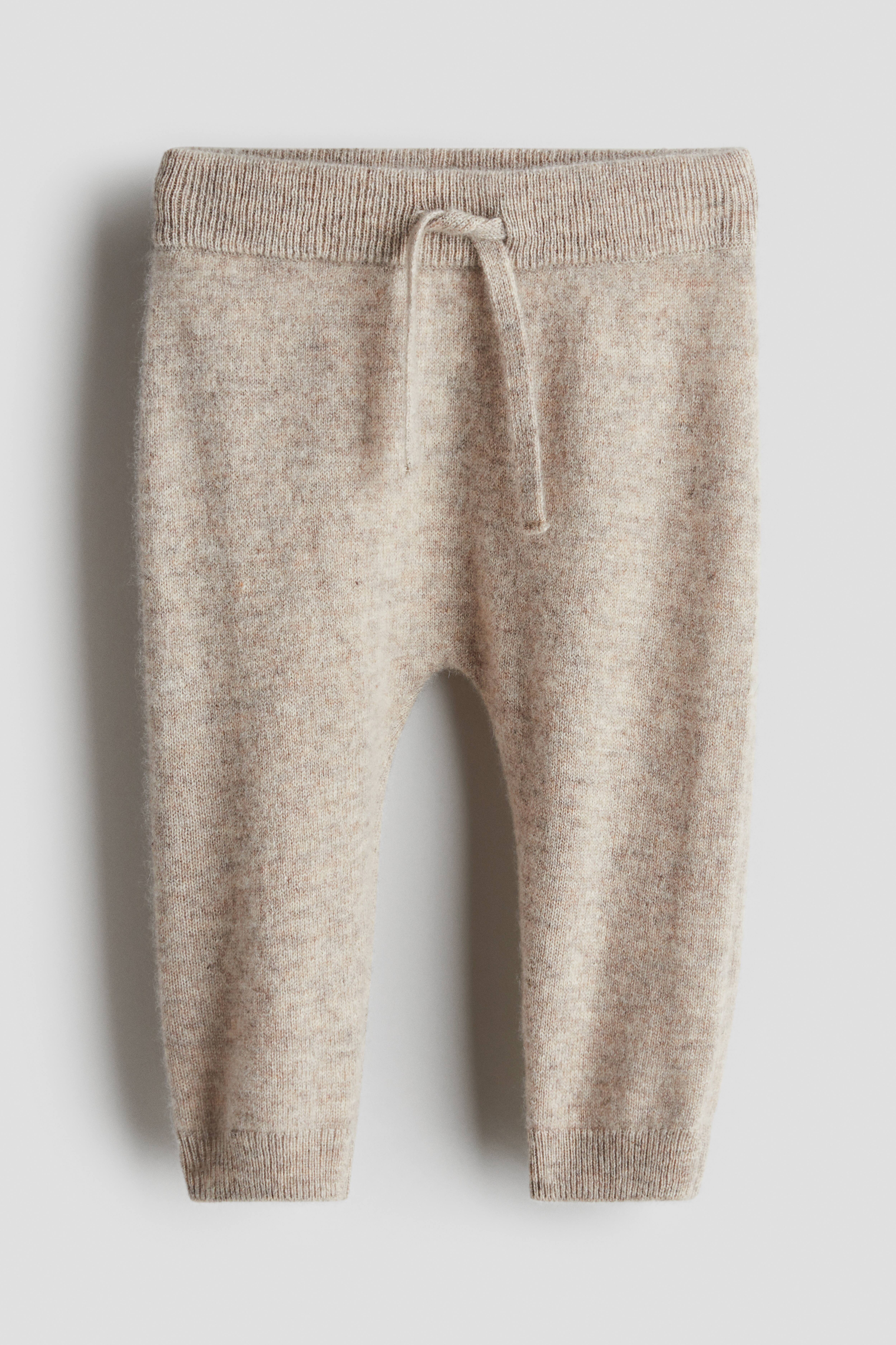 Cashmere Knit Pants - Regular waist - Long - Light beige - Kids | H&M US