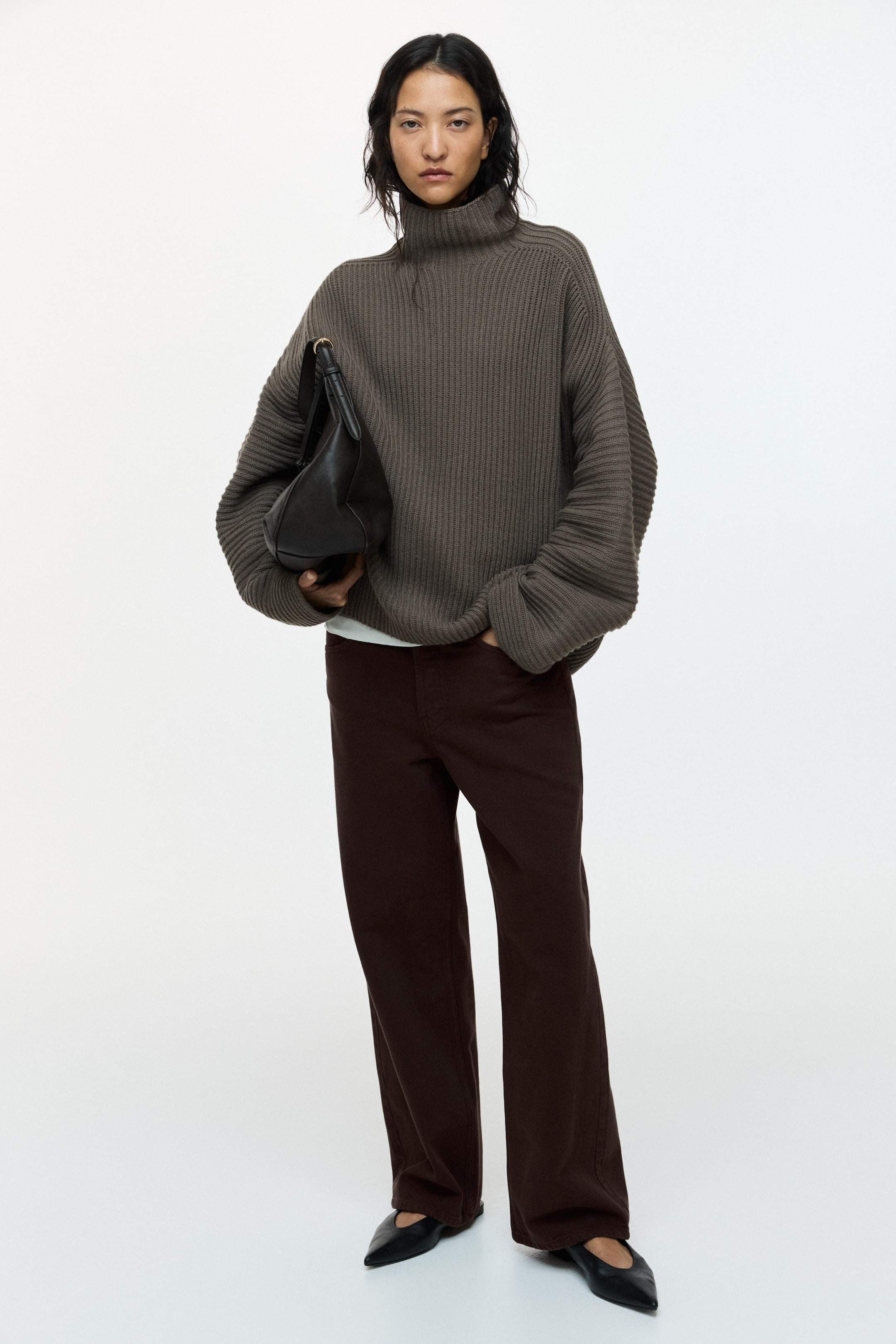 Visualizza immagine più grande: Wide Regular Jeans - Marrone scuro - DONNA | H&M IT 1