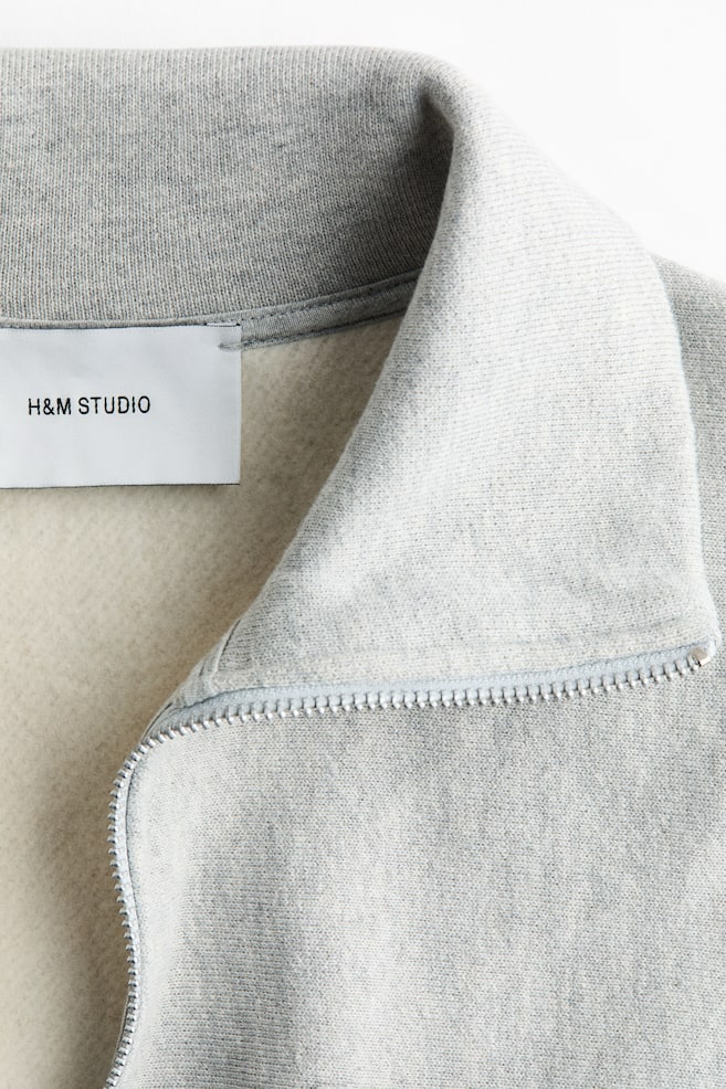 Sweatshirt com fecho éclair-Cinzento claro mesclado - 6