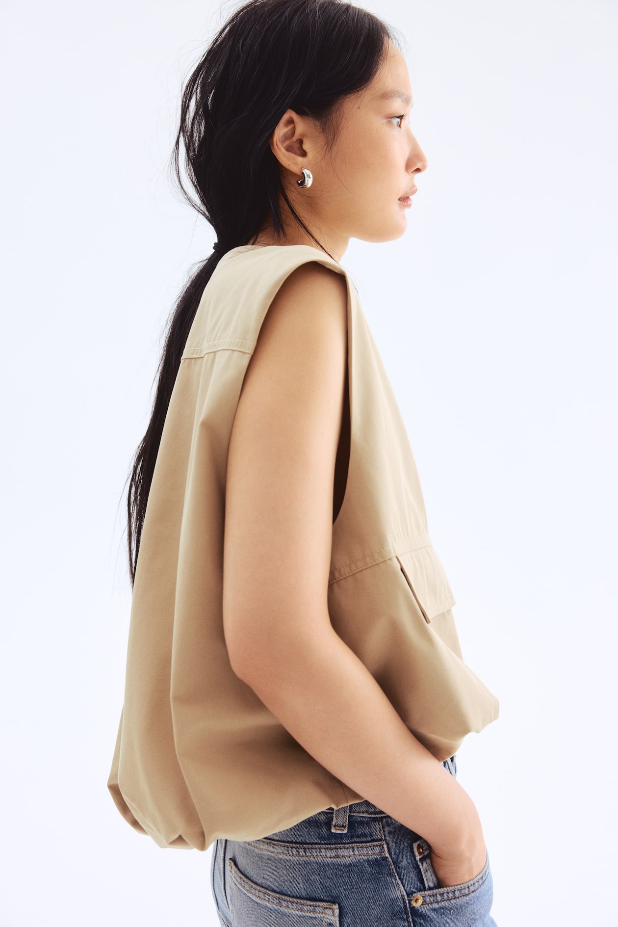 バブルヘムベスト - ベージュ - レディース | H&M JP