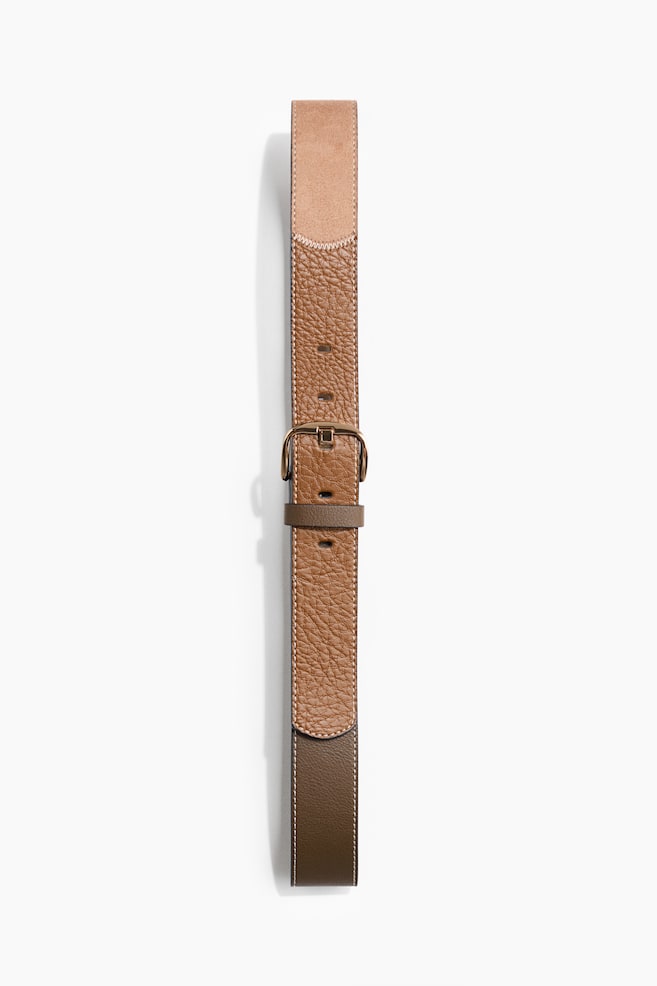 Patchwork-style belt - Brown/Colour block - 1