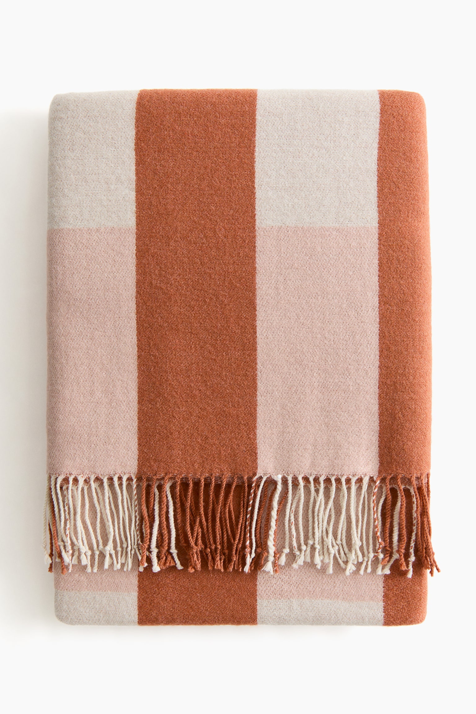 ジャカードブランケット - オレンジ／チェック/ライトピンク／チェック/カーキグリーン／チェック