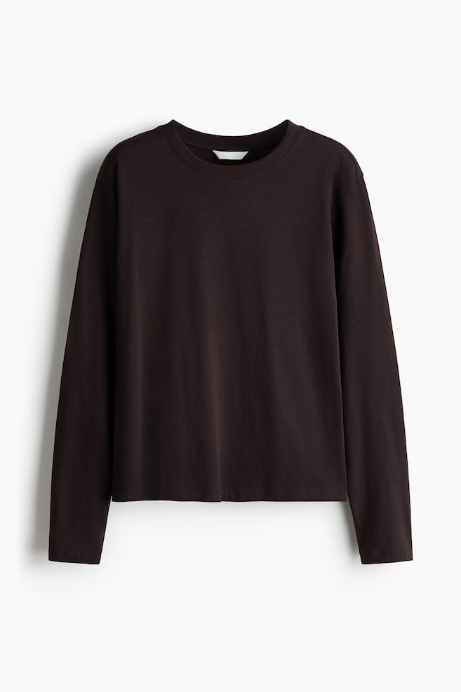 Maglia in cotone a maniche lunghe - Marrone scuro/White/Bianco/blu navy righe/Nero - 1