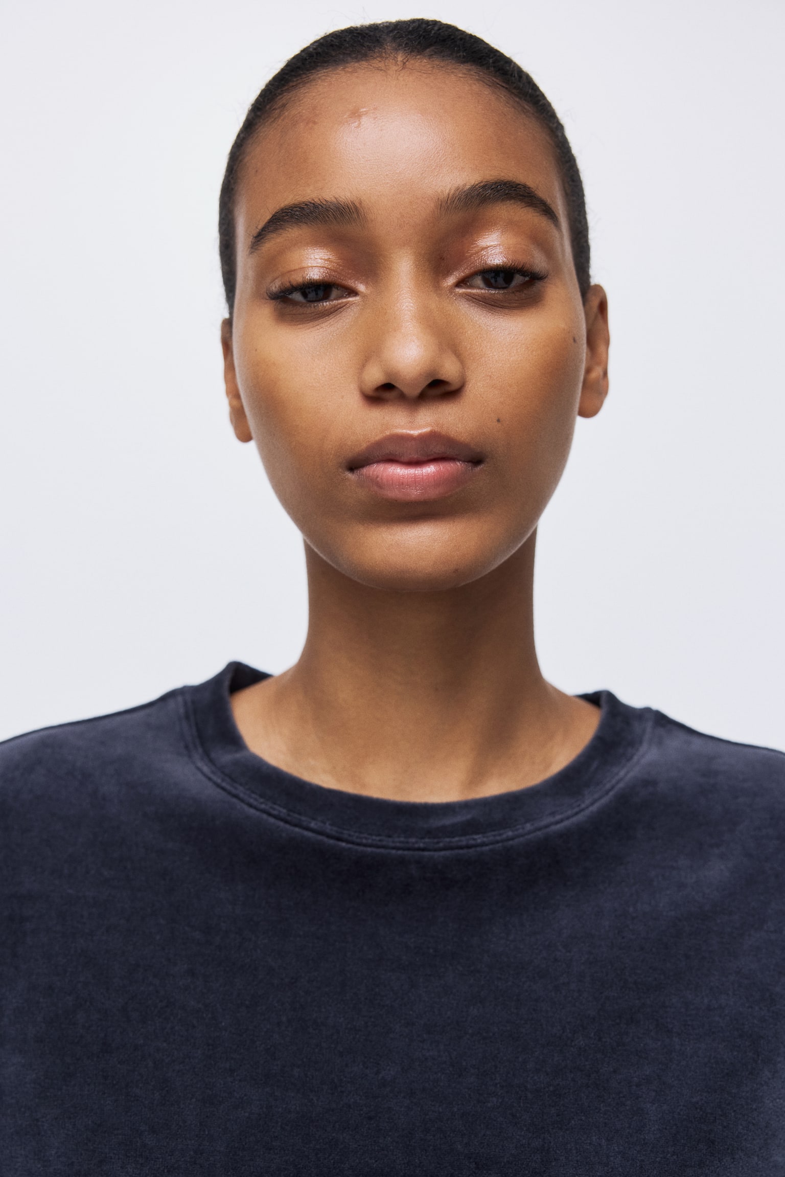 Velour sweatshirt - Dark blue/Dark dusty pink - 1