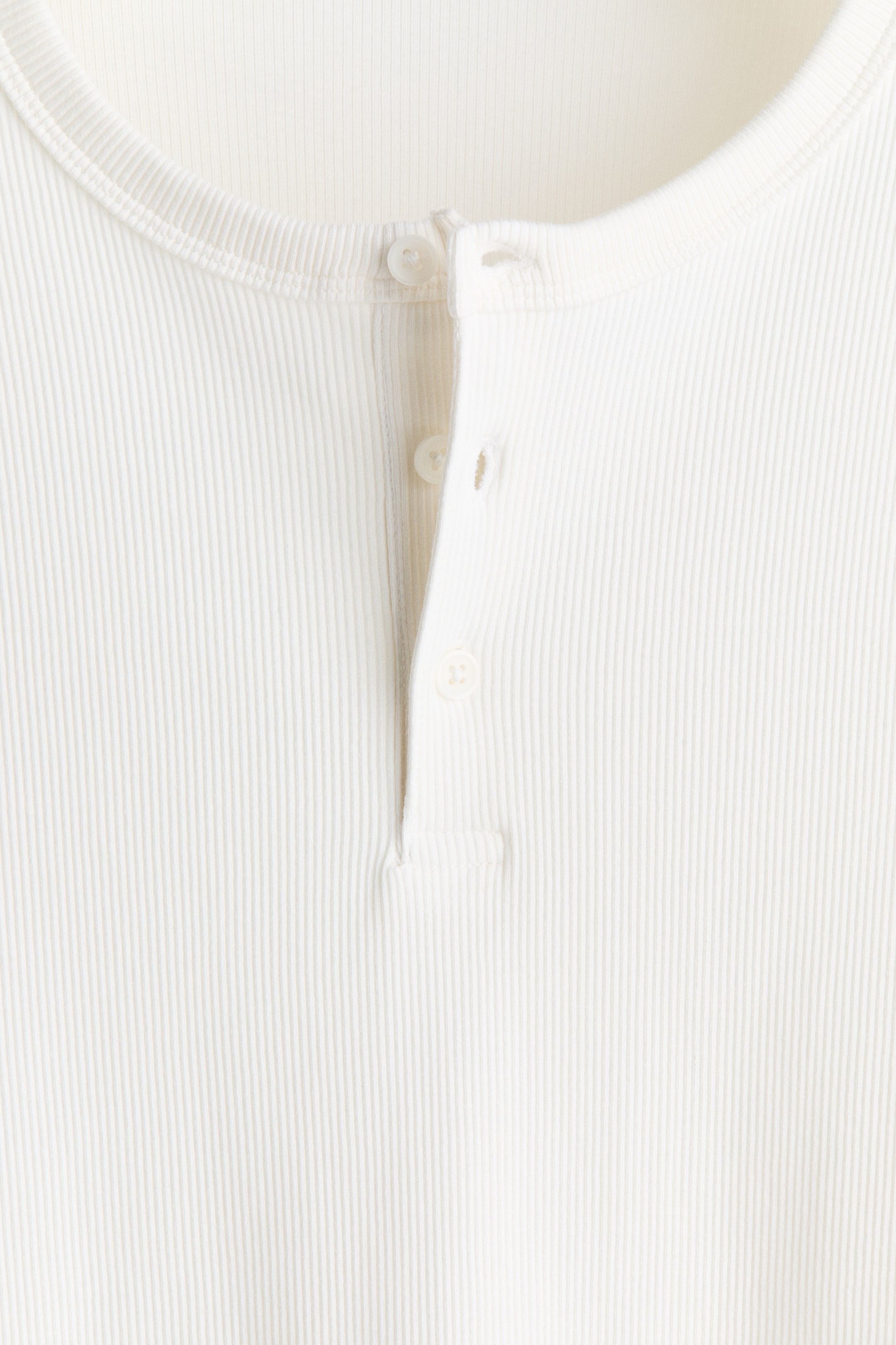 Slim-Fit Ribbed Cotton Henley Shirt