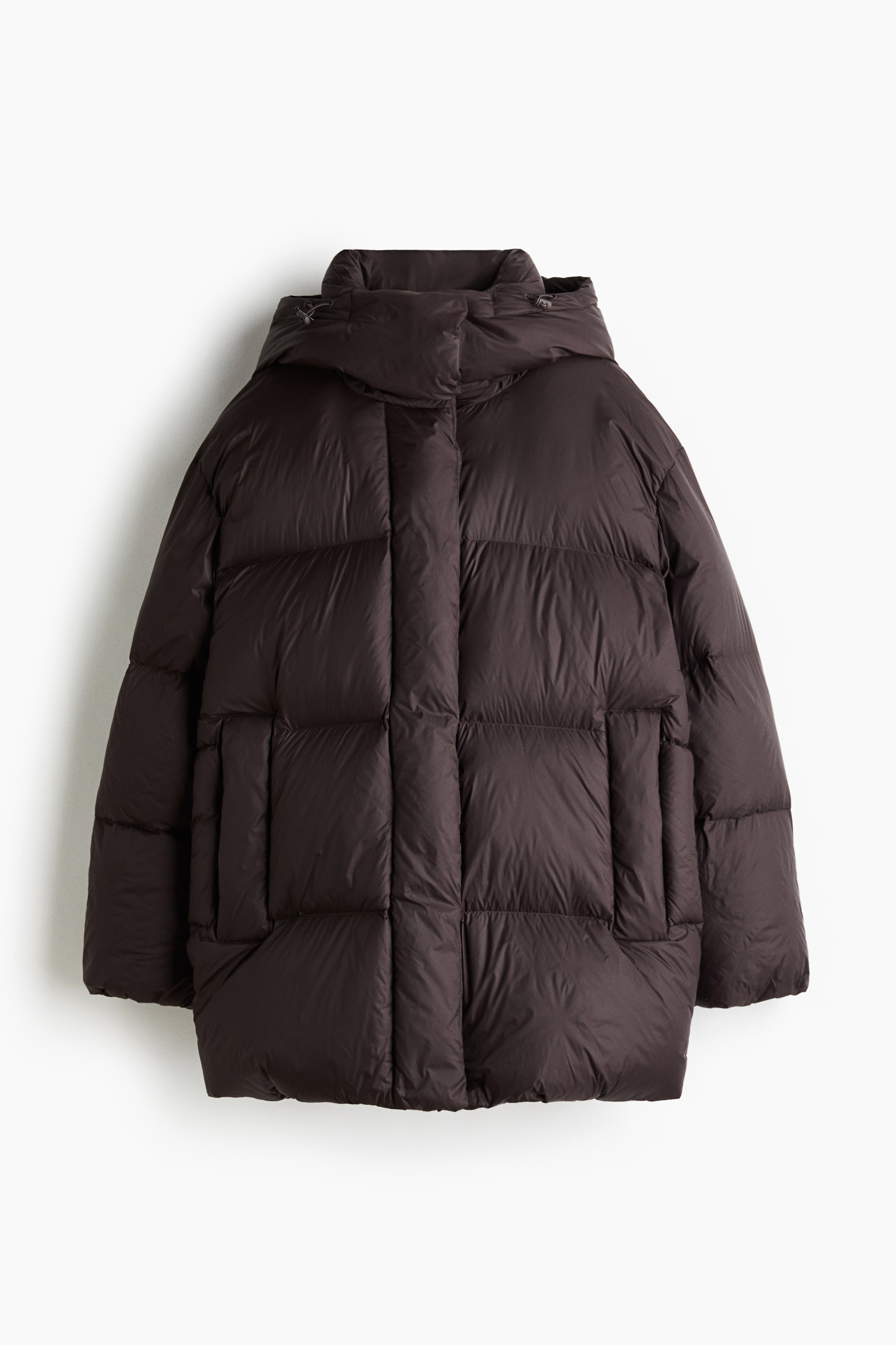 View larger image: Hooded Down Puffer Jacket - Dark brown - Ladies | H&M US 6