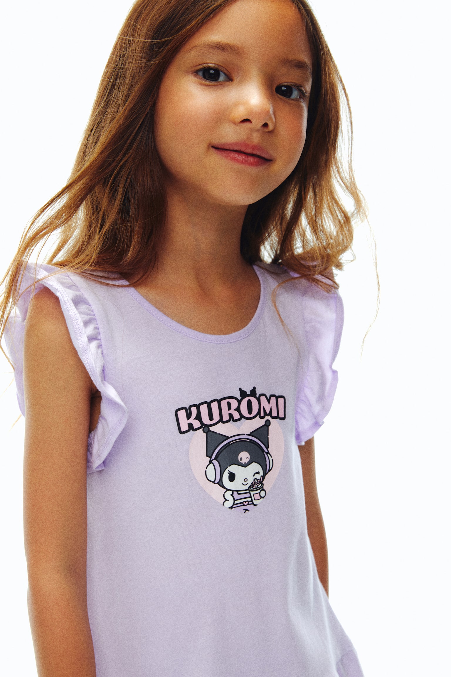 Printed cotton jersey dress - 淺紫色/酷洛米/淺粉紅色/美樂蒂/White/Hello Kitty - 3