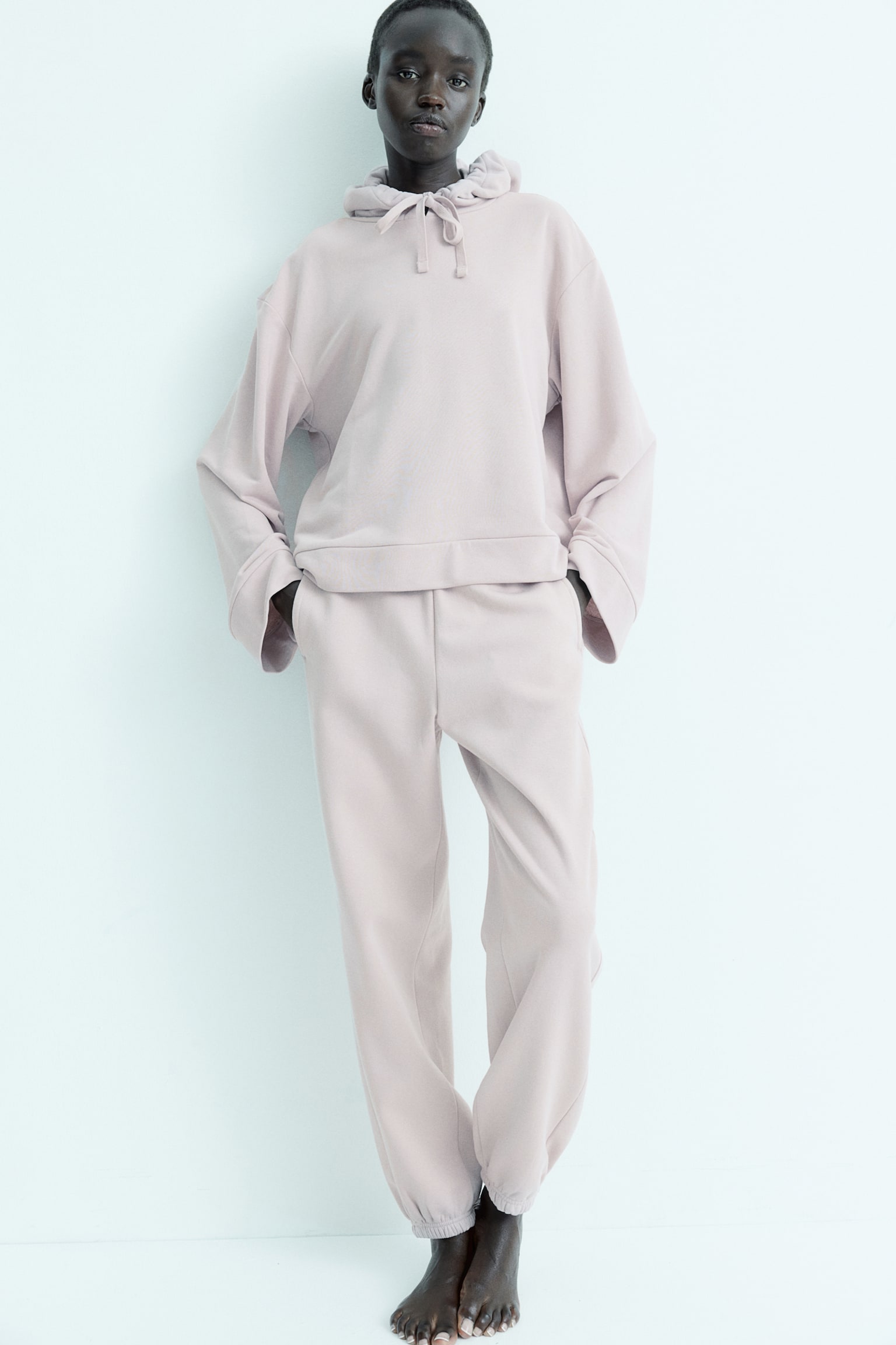 Relaxed-fit joggers - Light dusty pink/Black/Light grey marl/Dark grey - 1