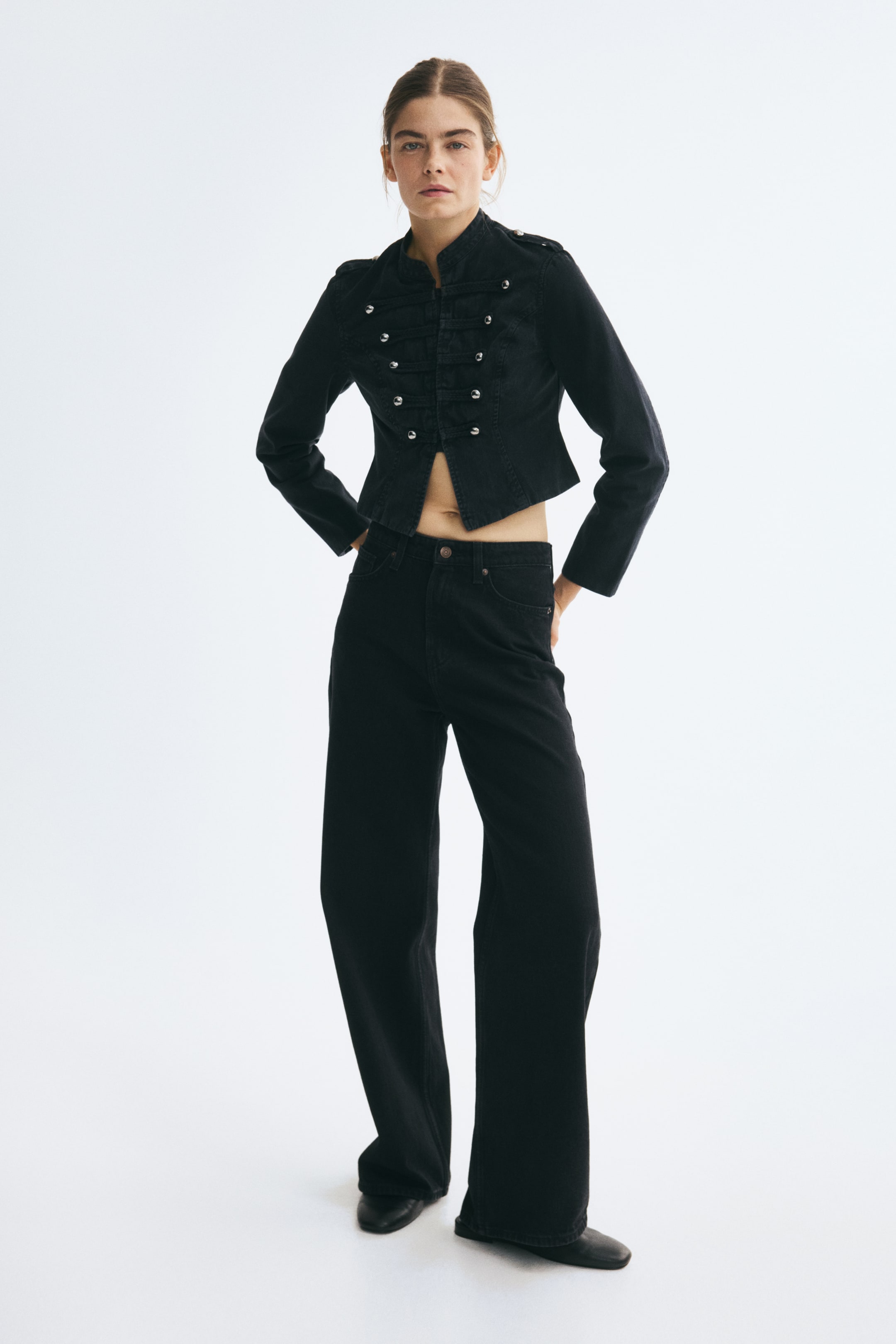 Voir une image plus grande: Veste en sergé avec détails à boutons - Noir - Ladies | H&M CA 1