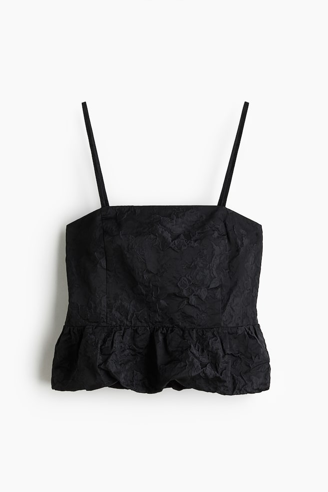Top burbuja con tirantes espagueti - Negro/Negro/Marrón - 1