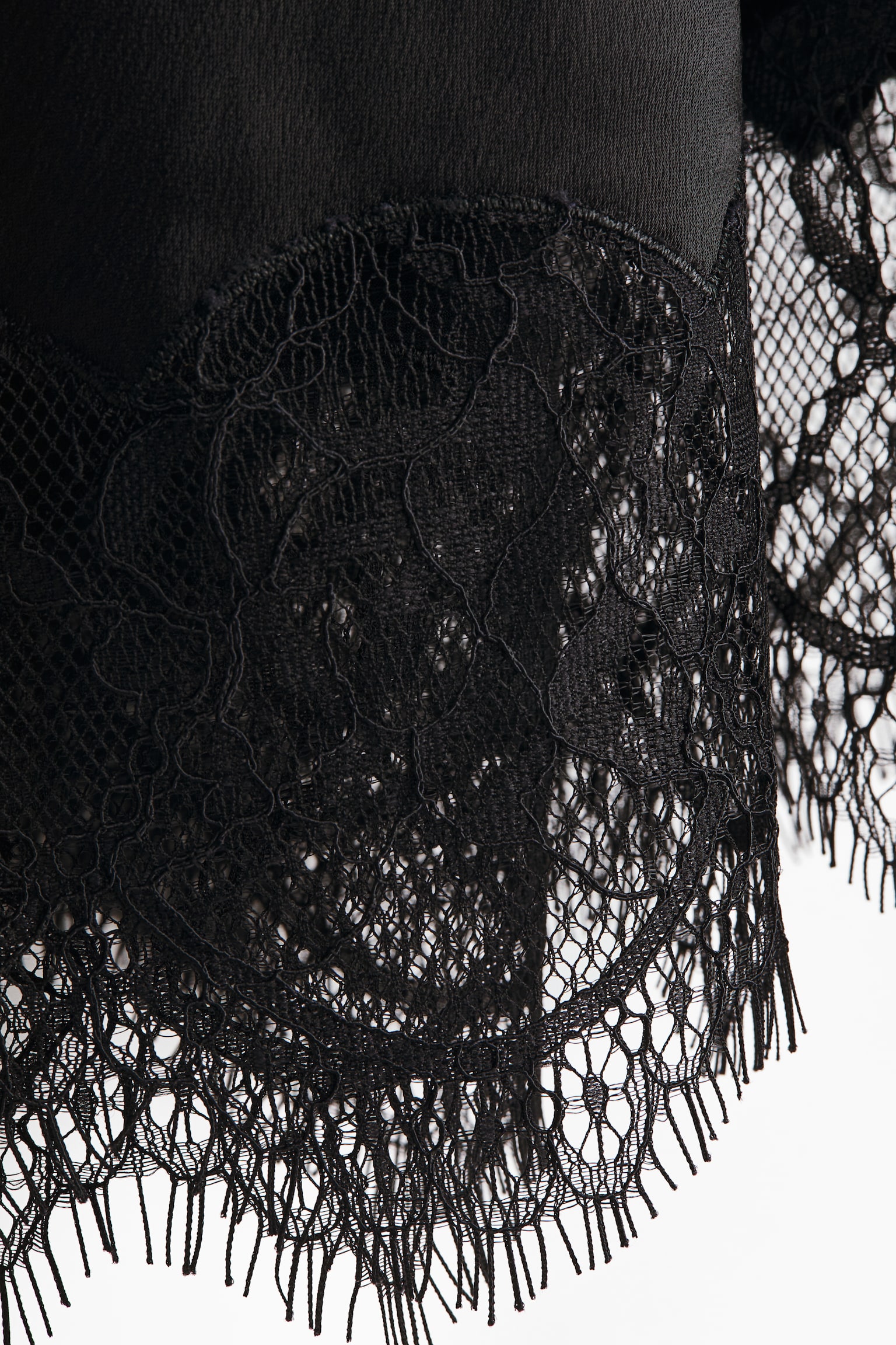 MAMA Lace-trimmed satin skirt - Čierna - 5