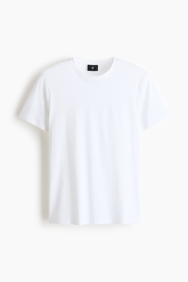 Slim Fit Pima cotton T-shirt - White/Black/Navy blue/Dark brown/Light grey marl/Navy blue/White/Black/White/Dark brown - 1