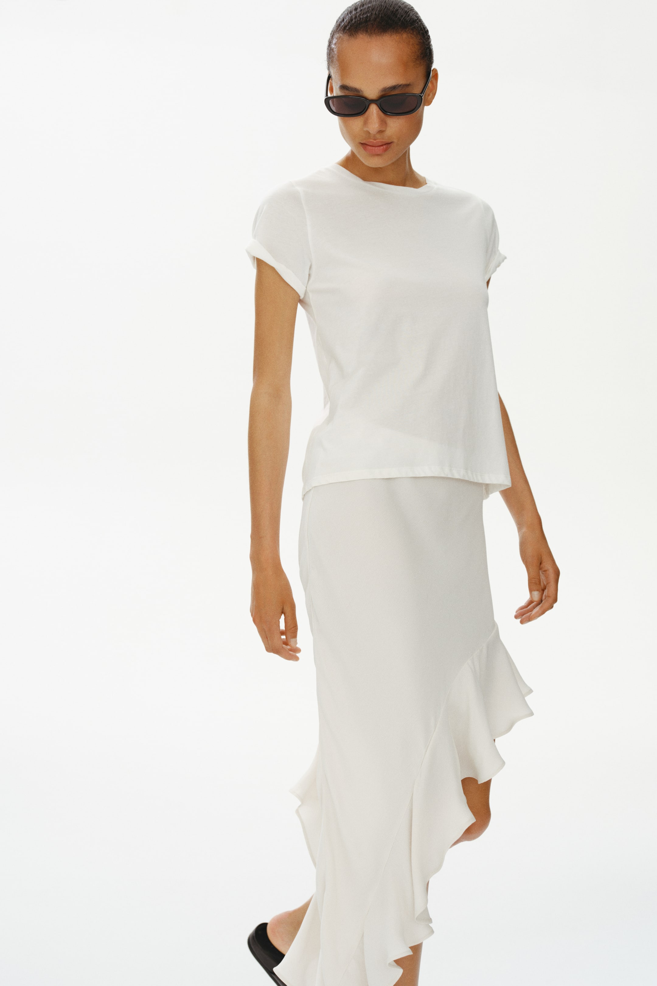 Женские юбки H&M Flounce-Trimmed Viscose Skirt — фото 4