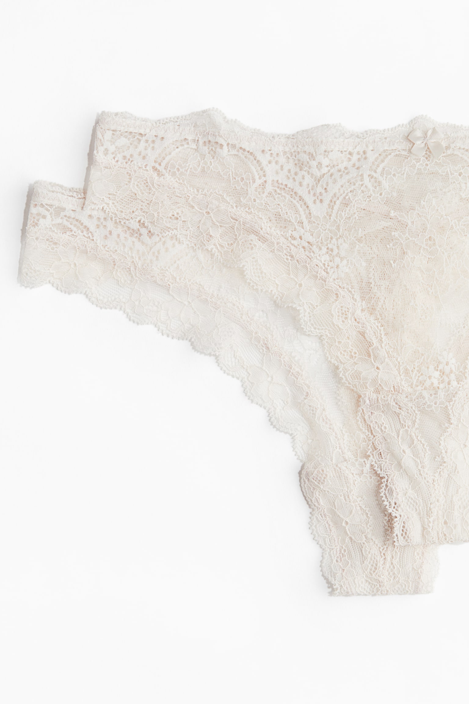 Thong in pizzo 2 pezzi - Beige pallido/Rosso/Nero - 6