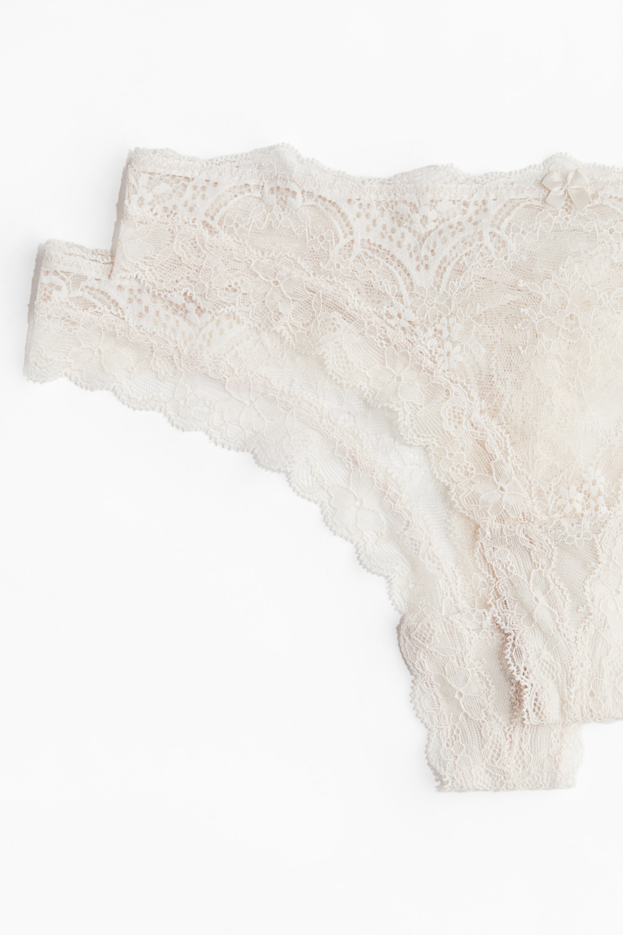 Agrandir l'image: Lot de 2 culottes Thong en dentelle - Beige pâle - FEMME | H&M FR 7