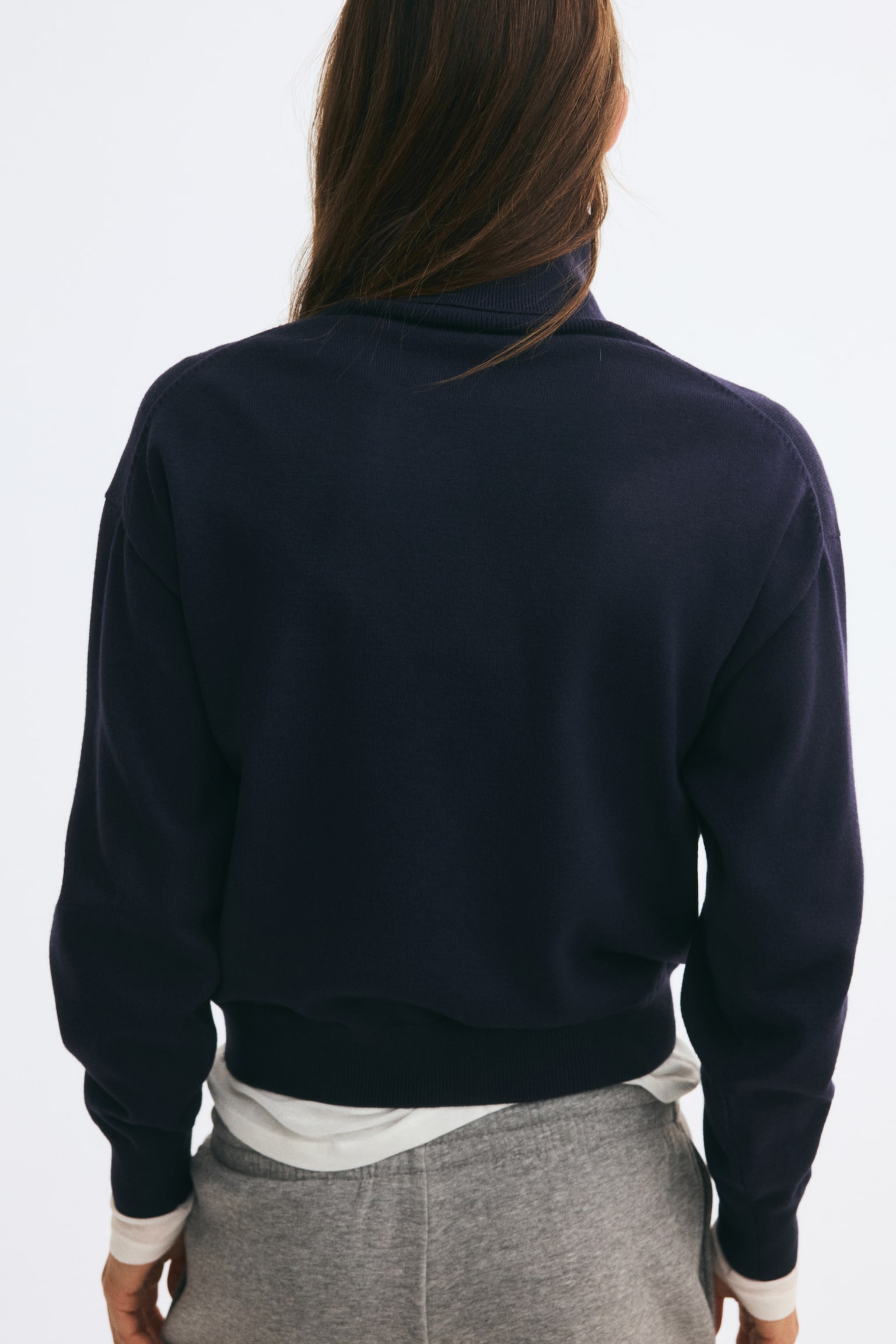 Женский свитер H&M Motif-Detail Turtleneck, цвет: Тёмно-синий — фото 4