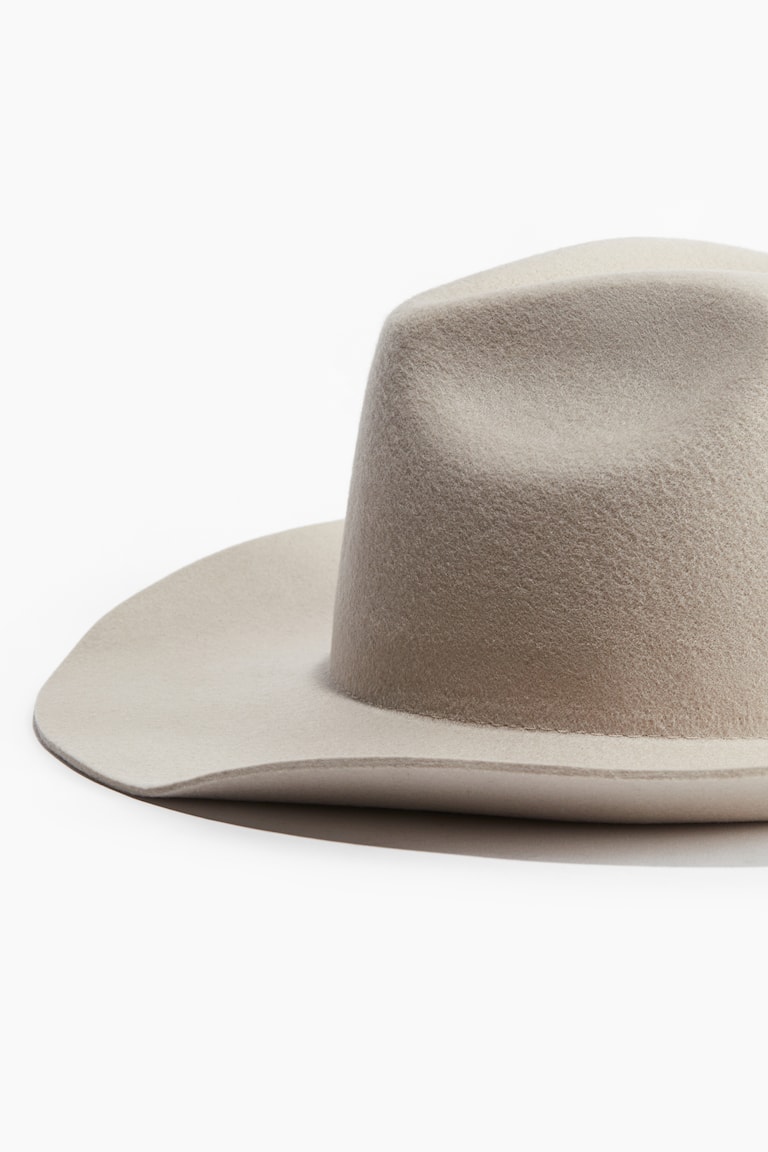 Hm Hat Women's Light beige Felted Wool Cowboy Hat | H&M US
