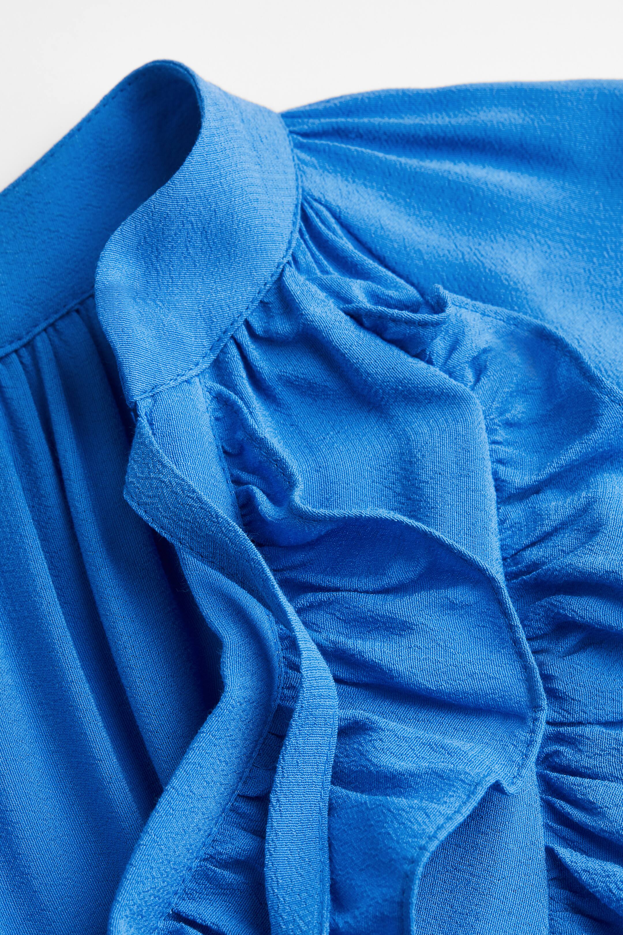 View larger image: Voluminous frill-trimmed dress - Bright blue - Ladies | H&M IN 3