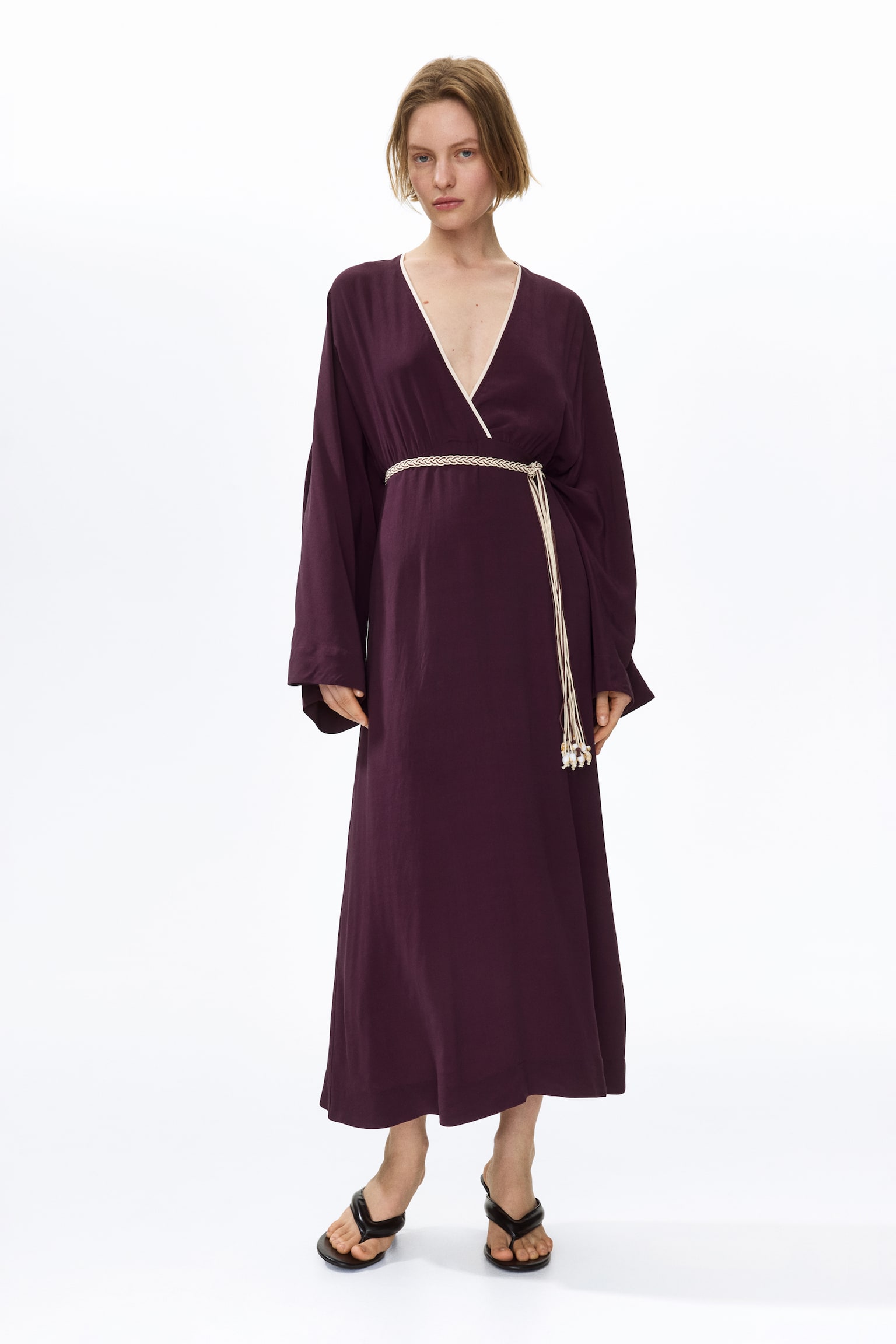 Belted viscose dress - 4