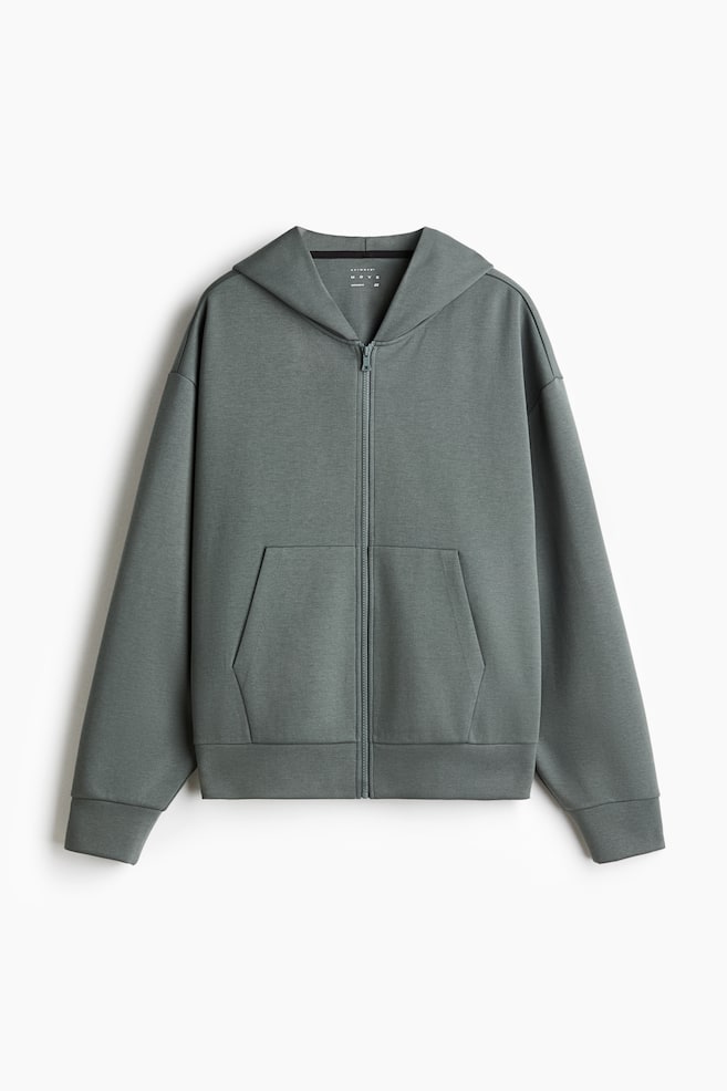 Oversized-Fit Hooded Jacket with DryMove™ - Dark gray/Light beige - 1