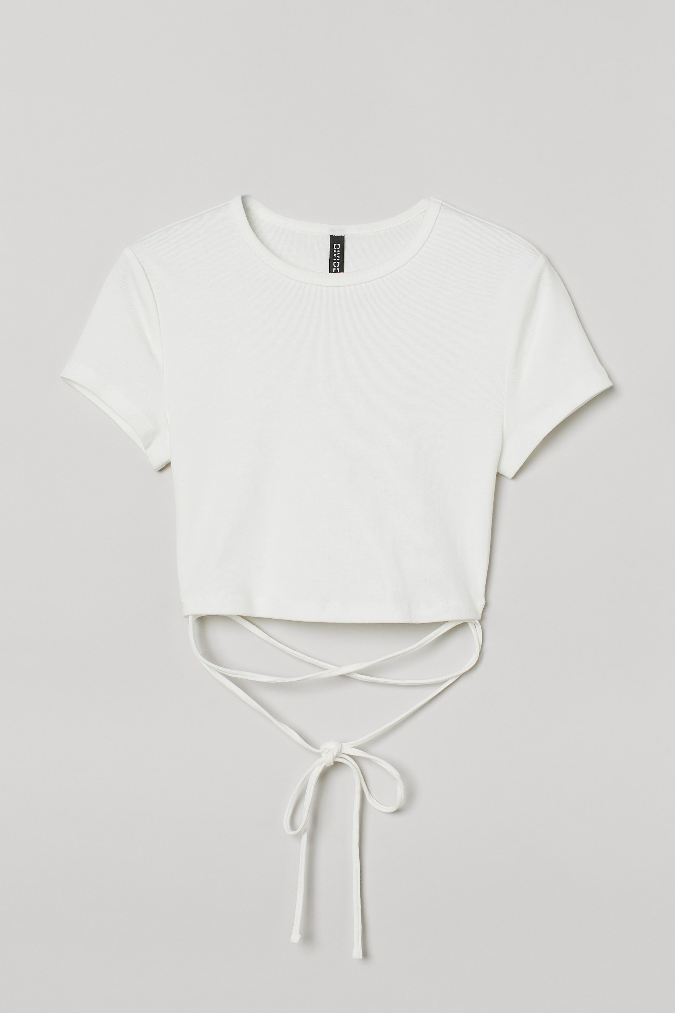 Se større billede: Kort top med bindedetalje - Hvid - DAME | H&M DK 1