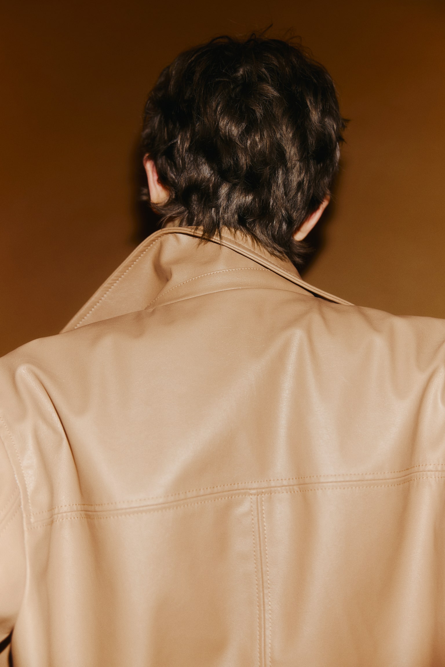 Куртка із тканини з покриттям - Темно-бежевий - 5