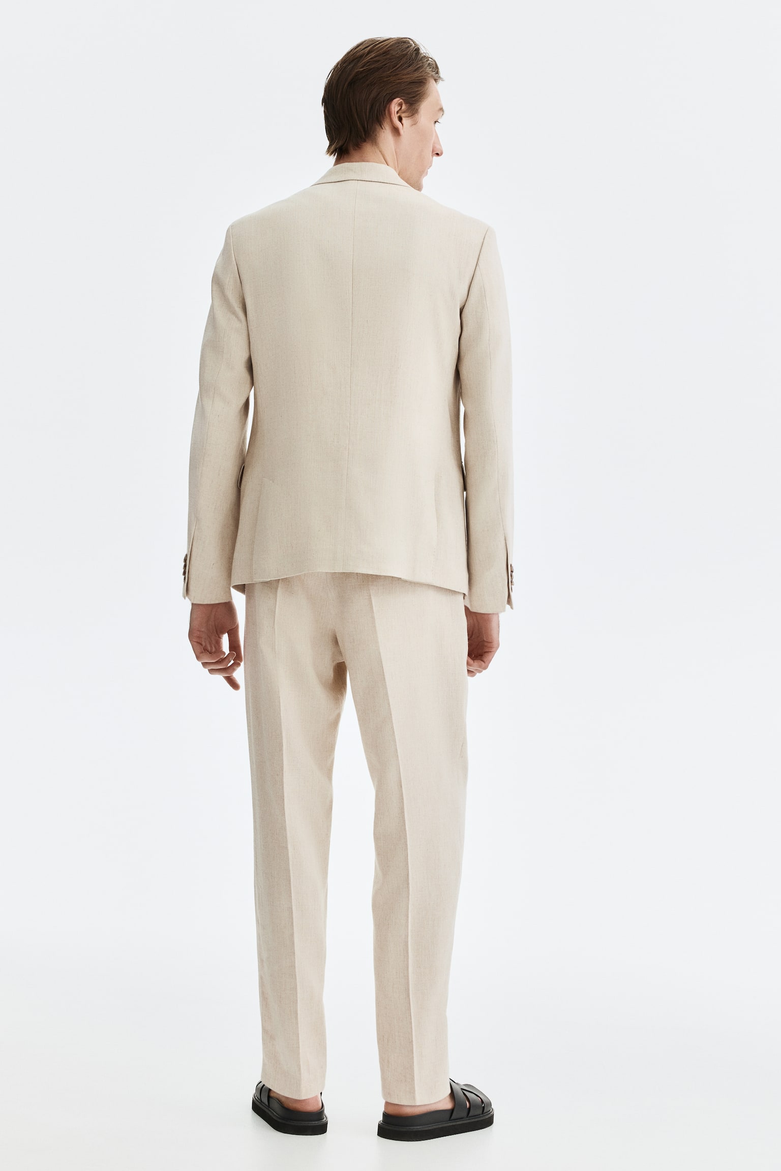 Regular-Fit Tailored Linen-Blend Pants - 5