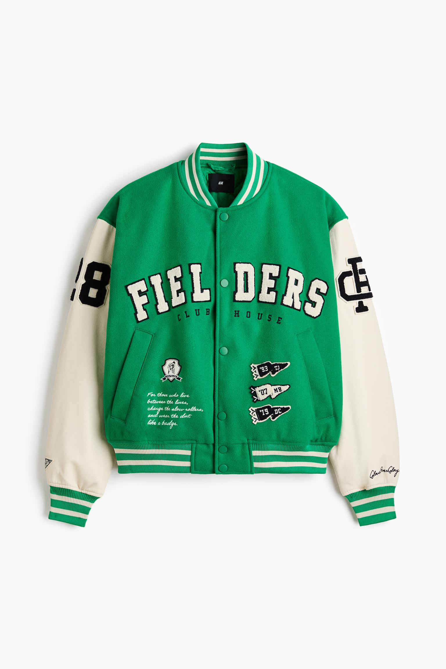 Motif-detail baseball jacket - Green/Rookie Of The Year/Black/Fielders Clubhouse - 2