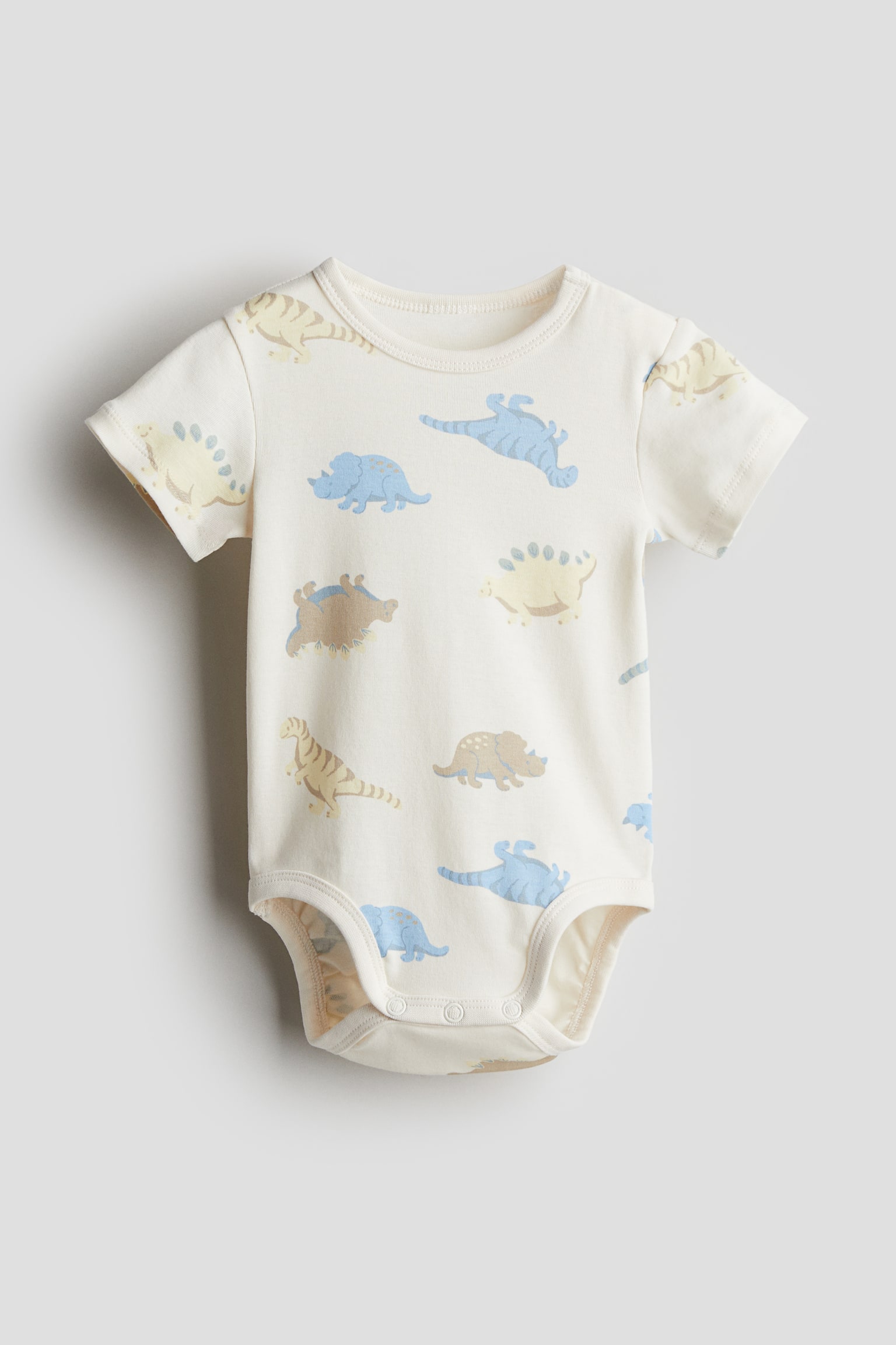 Patterned bodysuit - White/Dinosaurs/Beige/Palm trees/Cream/Hearts/Cream/Bows/Light beige/Spotted/Light yellow/Lemons - 1