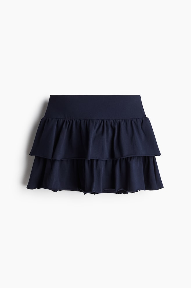 Tiered jersey mini skirt - Navy blue/Dusty pink/White/Floral - 1