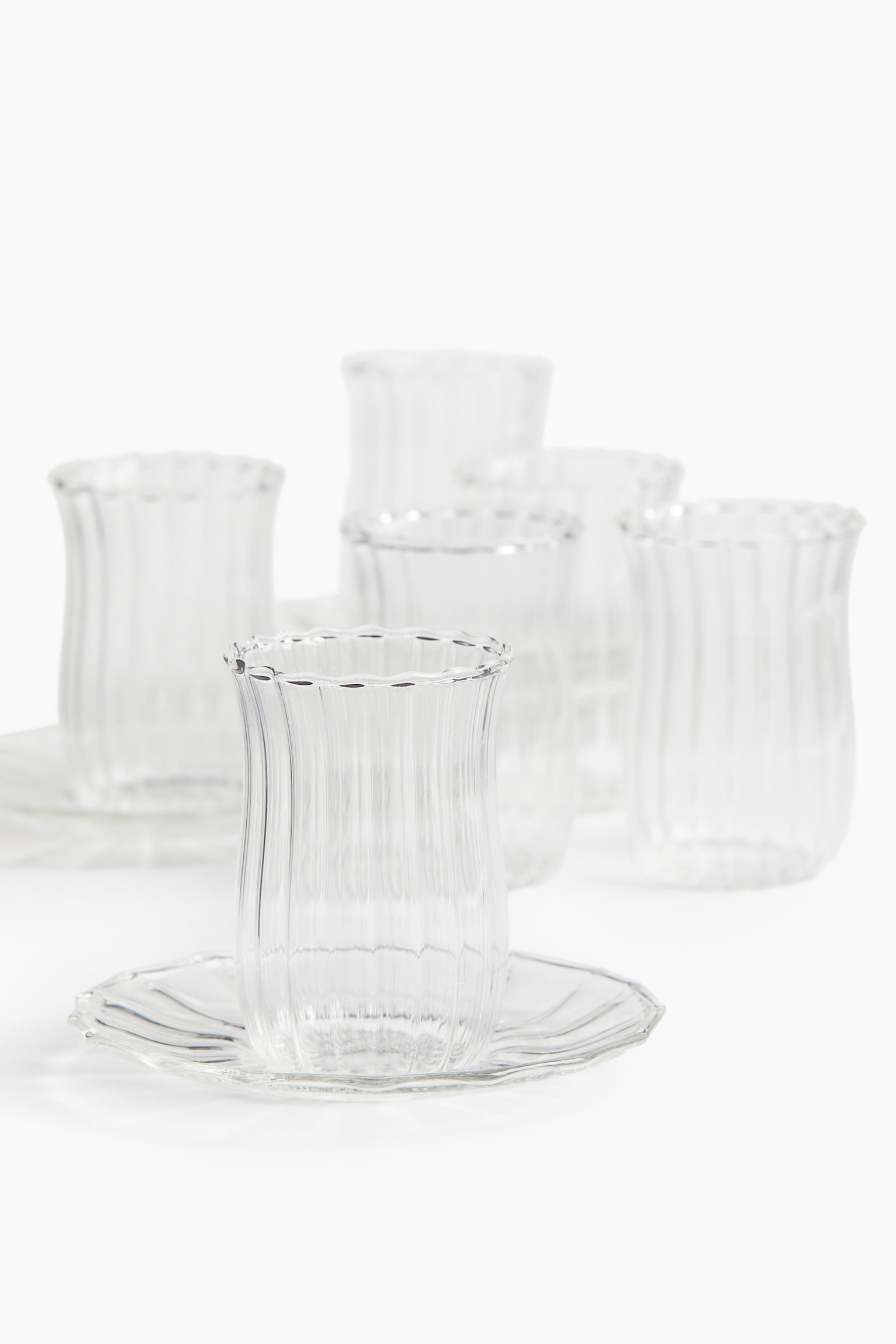 6-pack tea glasses with saucers - Priesvitná - 6