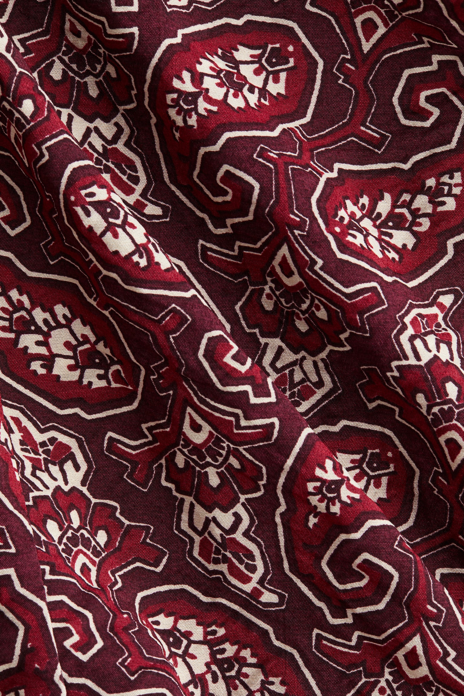 Farbalalı Bluz - Koyu kırmızı/Desenli/Koyu mavi/Desenli - 3