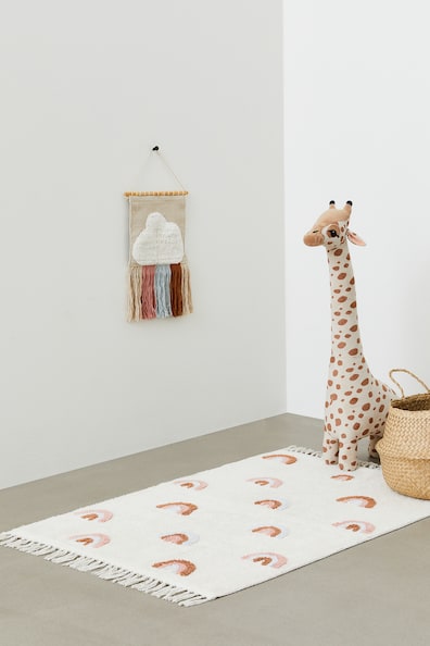 Tufted Cotton Rug - Natural white/rainbows - Home All | H&M US