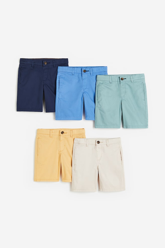 5-pack chino shorts - Light turquoise/Yellow