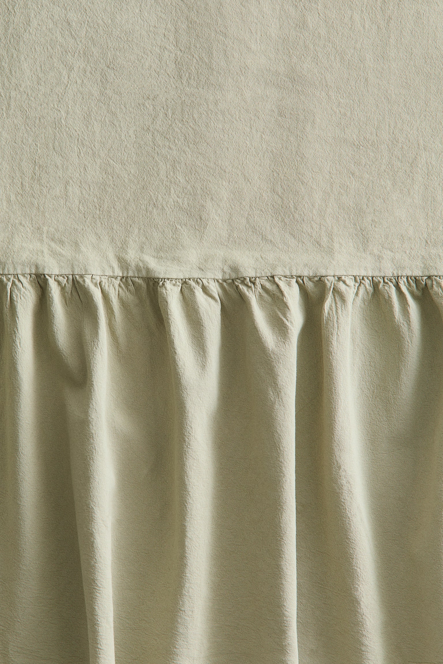 Linen-Blend Bedspread - Light khaki green/White - 3