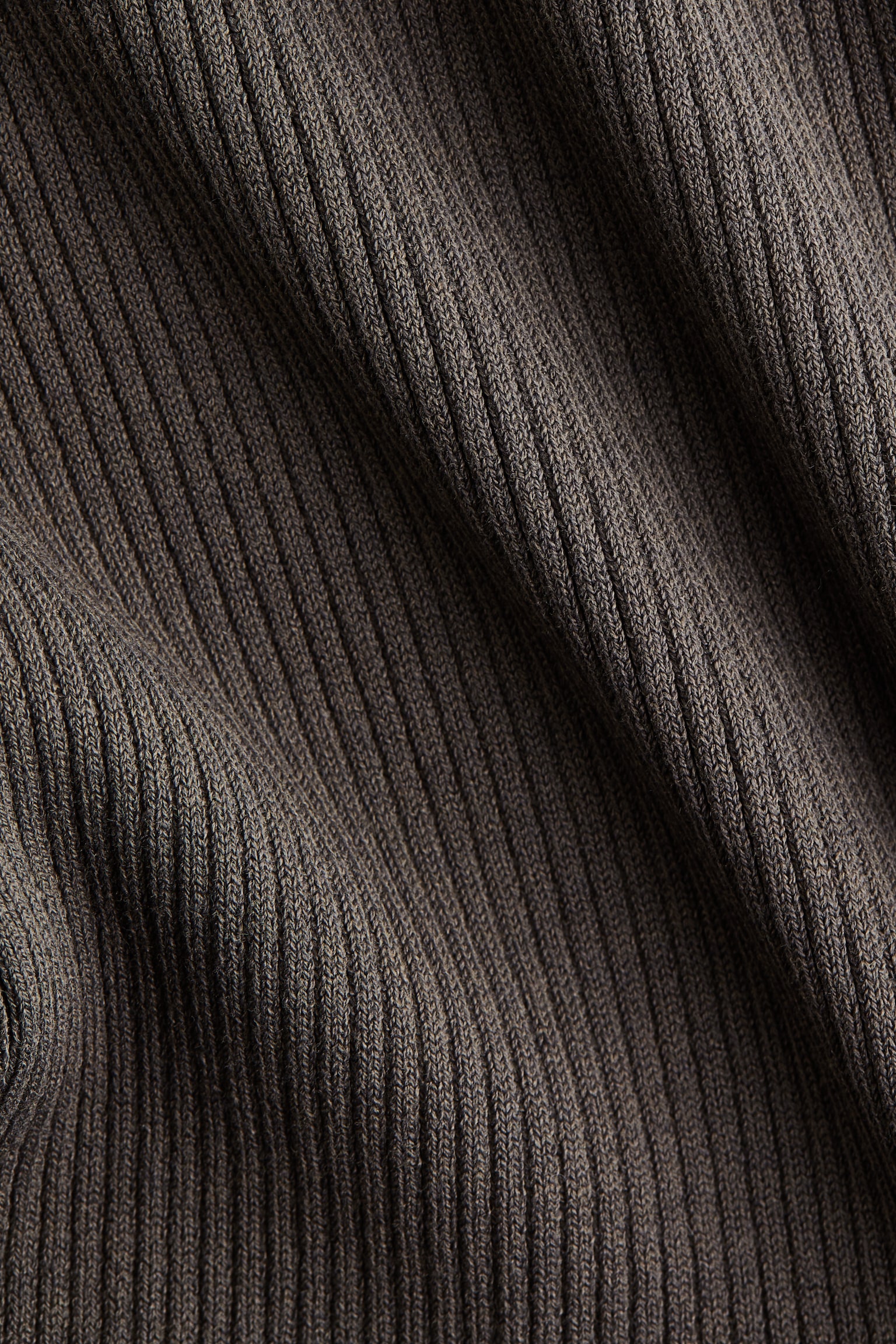 Женское платье H&M Rib-Knit Mock Turtleneck, цвет: Тёмный серо-коричневый — фото 7
