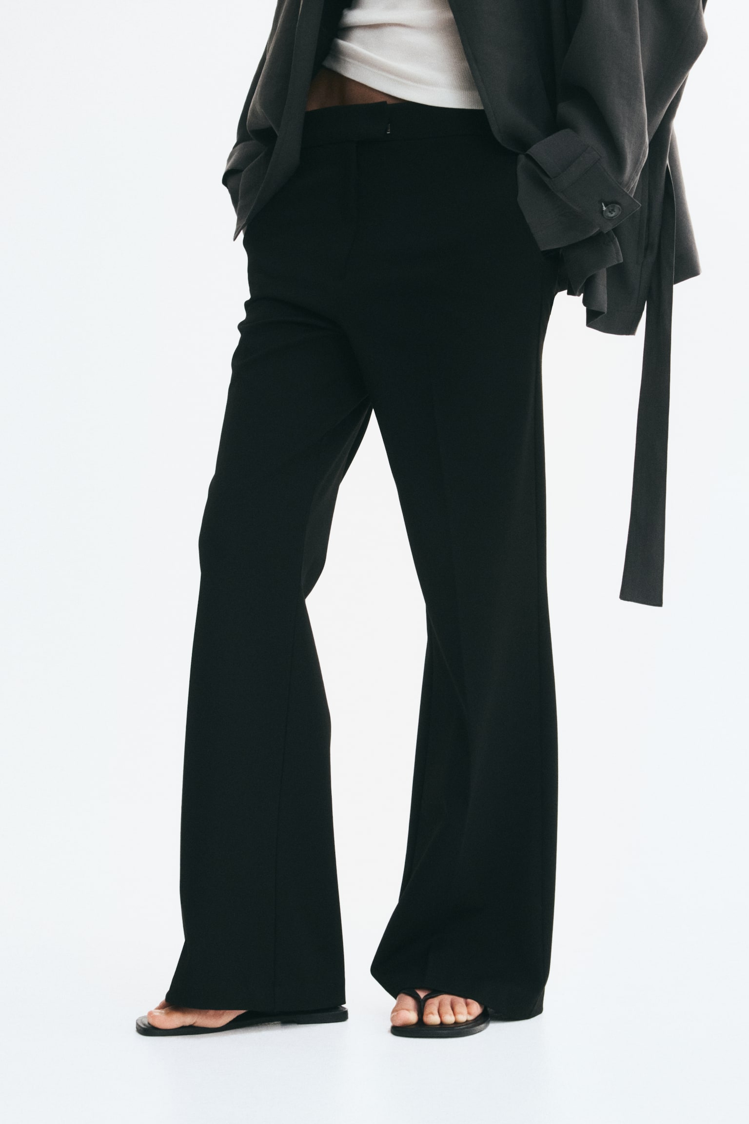 Женские брюки H&M Bootcut, цвет: Чёрный — фото 5