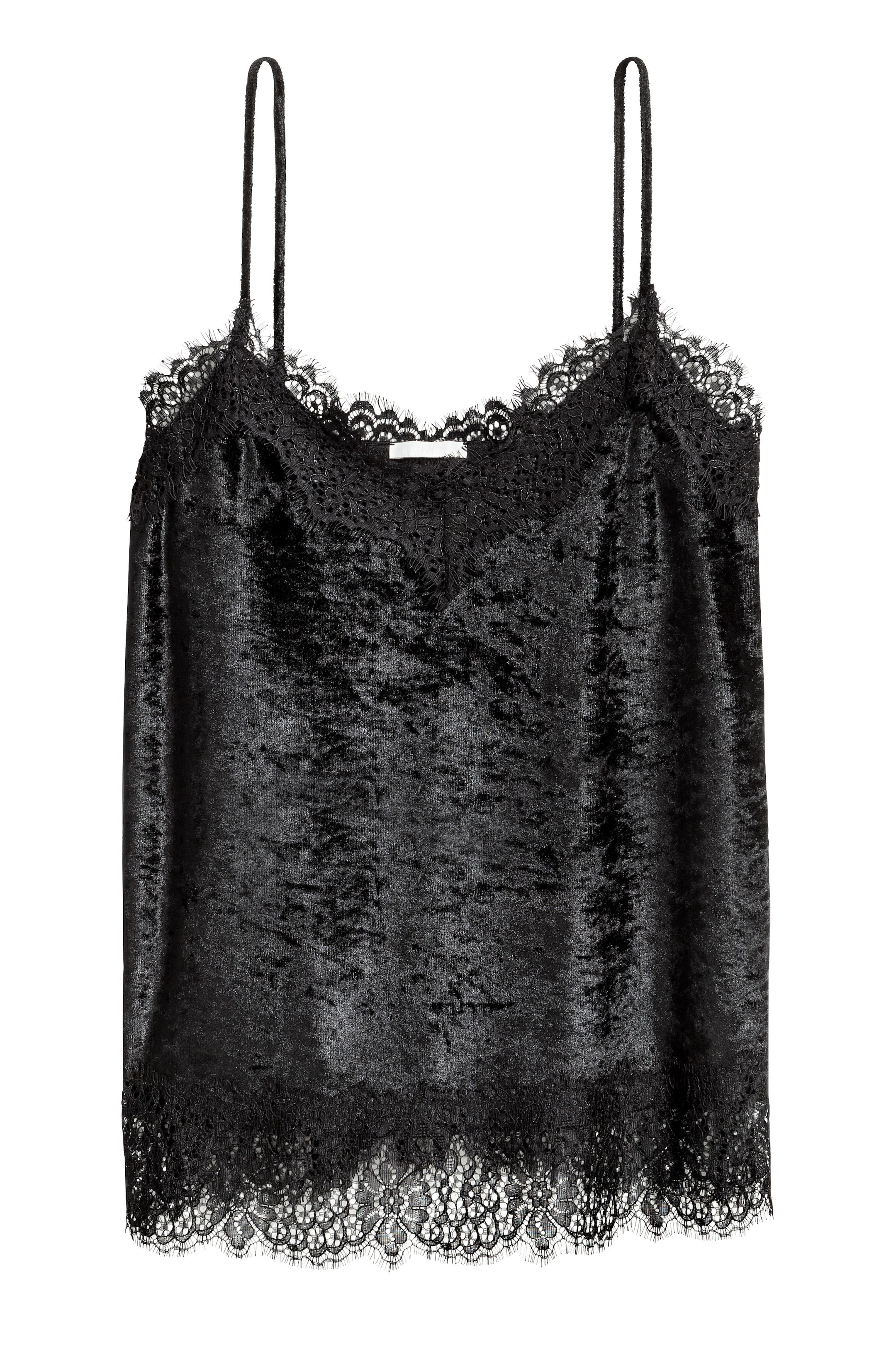 Agrandir l'image: Top en velours frappé - Noir - FEMME | H&M FR 1