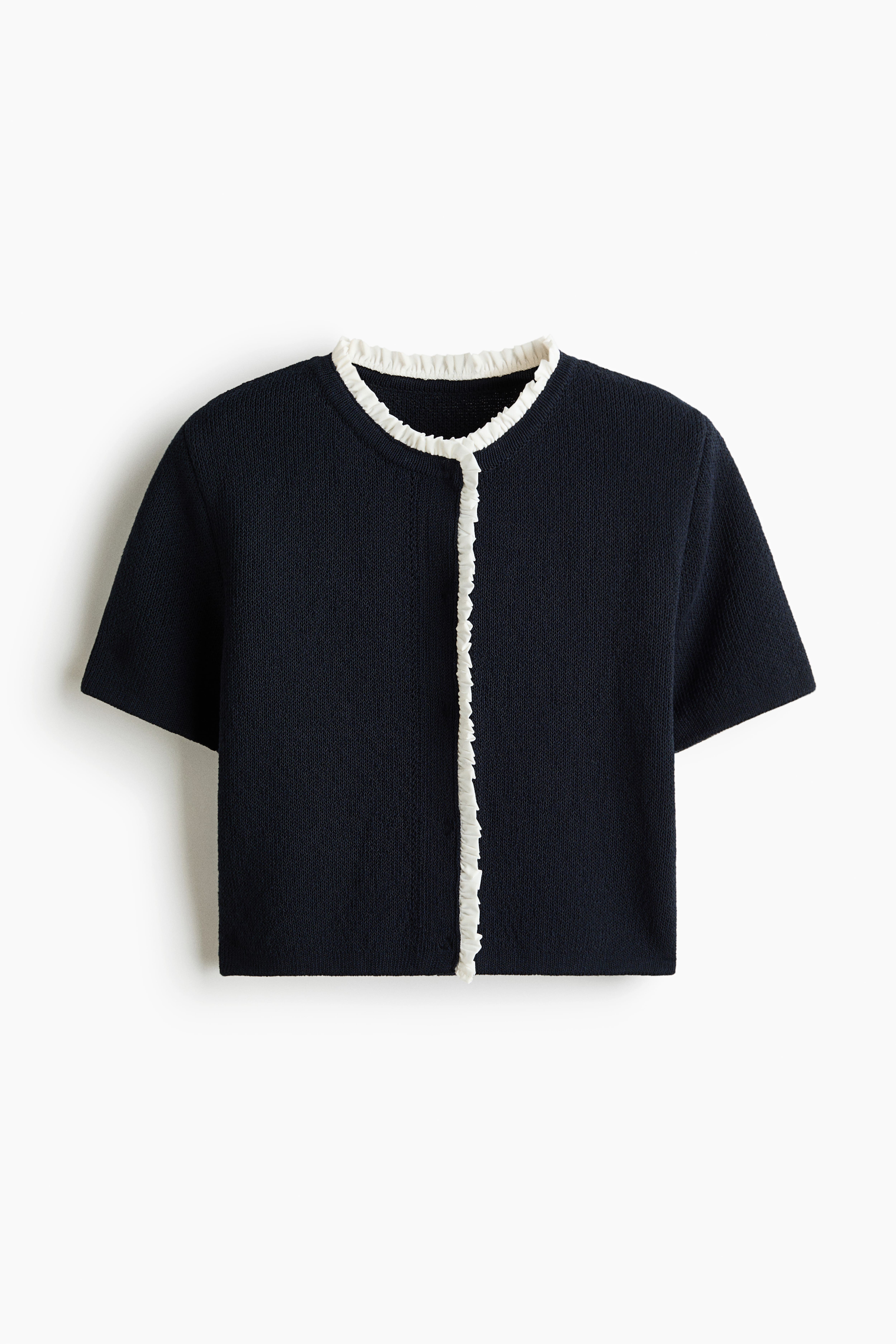 Ruffle-Trimmed Cardigan