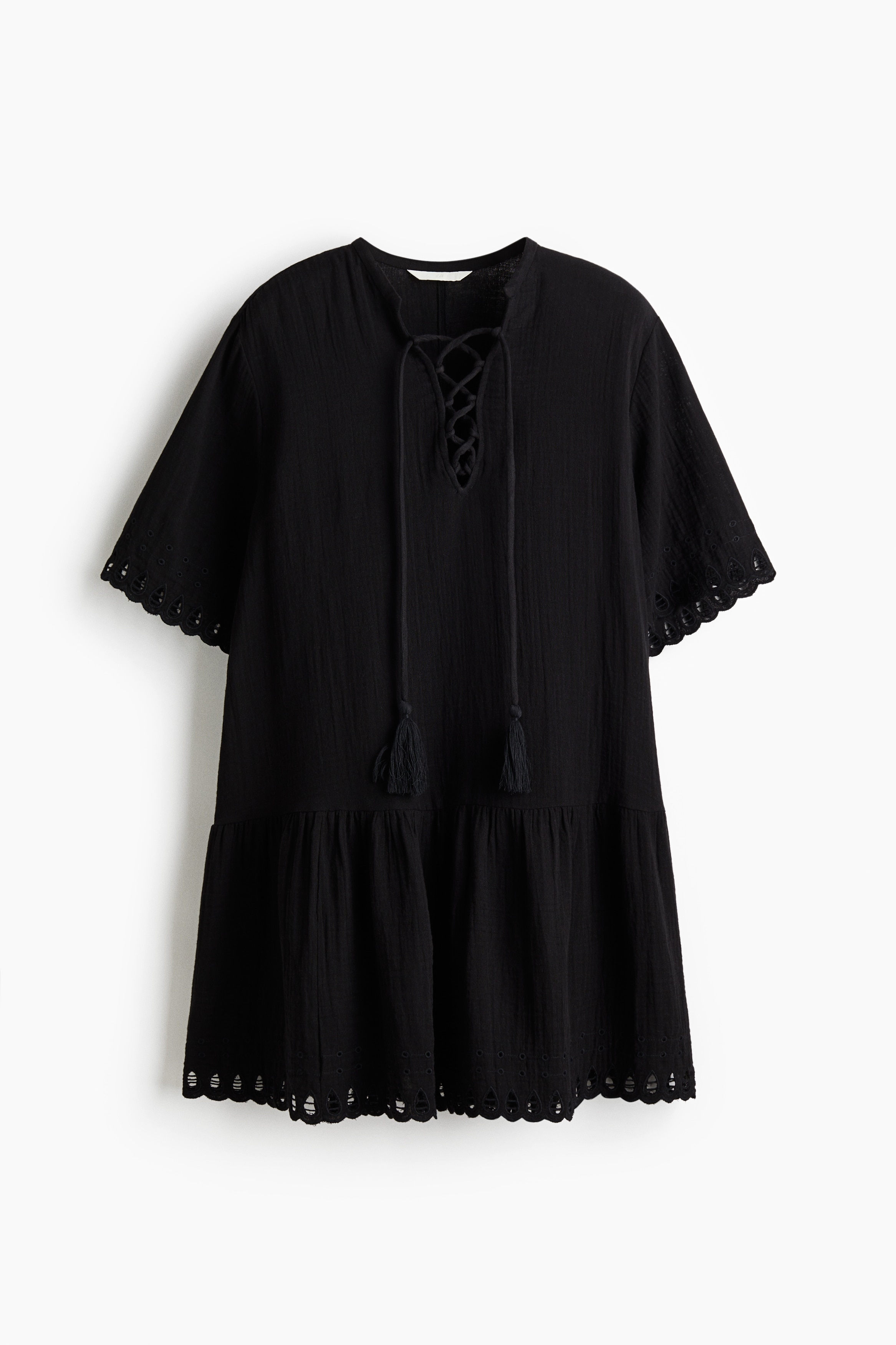 Βαμβακερό φόρεμα-τουνίκ - Μαύρο/Λευκό