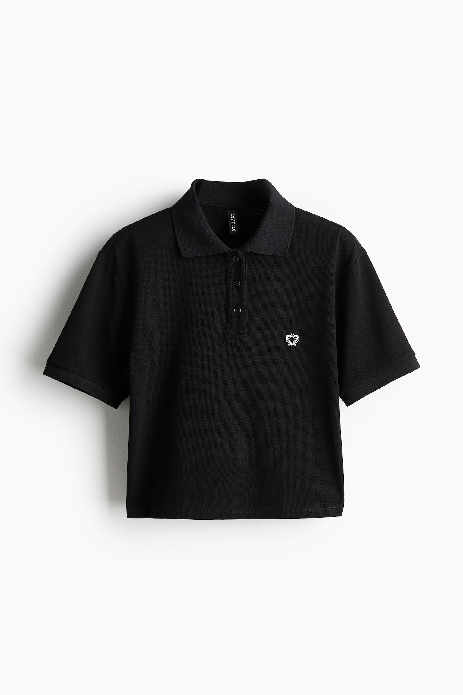 Short Piqué Polo Shirt - Black/Cream - 2