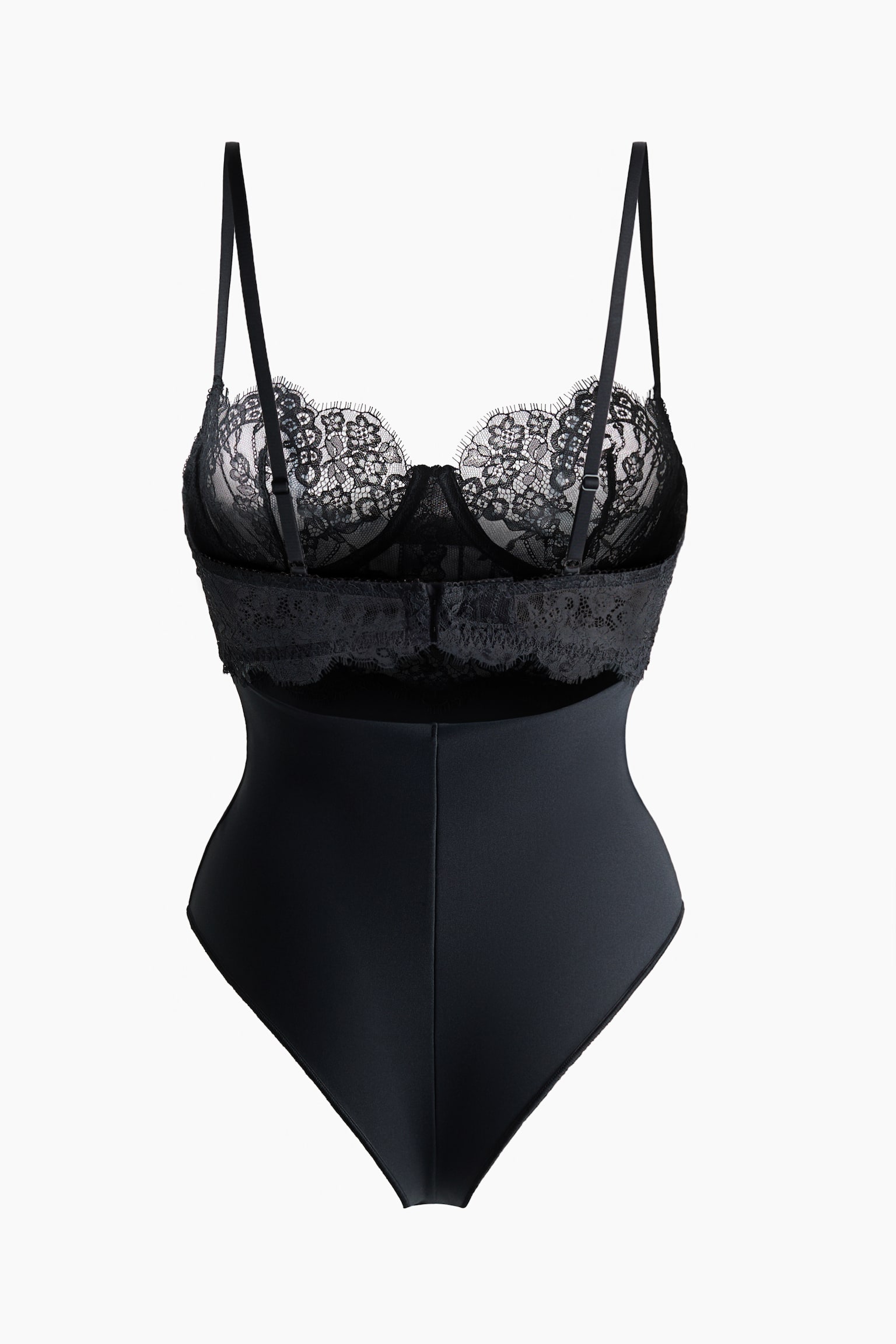 Body avec dentelle - Noir - 7