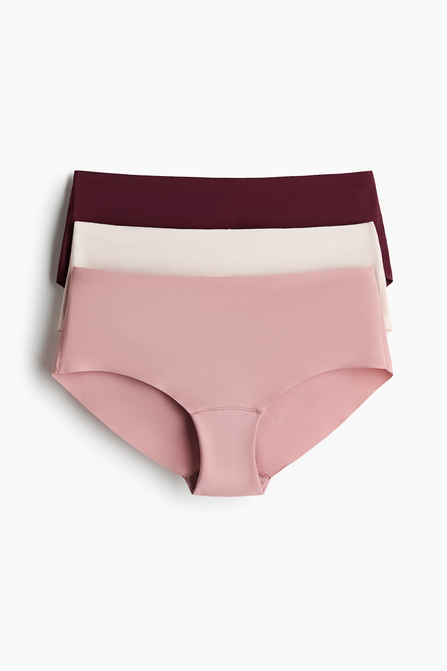 Hipster invisibili con Lycra® 3 paia - Bordeaux/crema/rosa polvere/Beige/Nero
