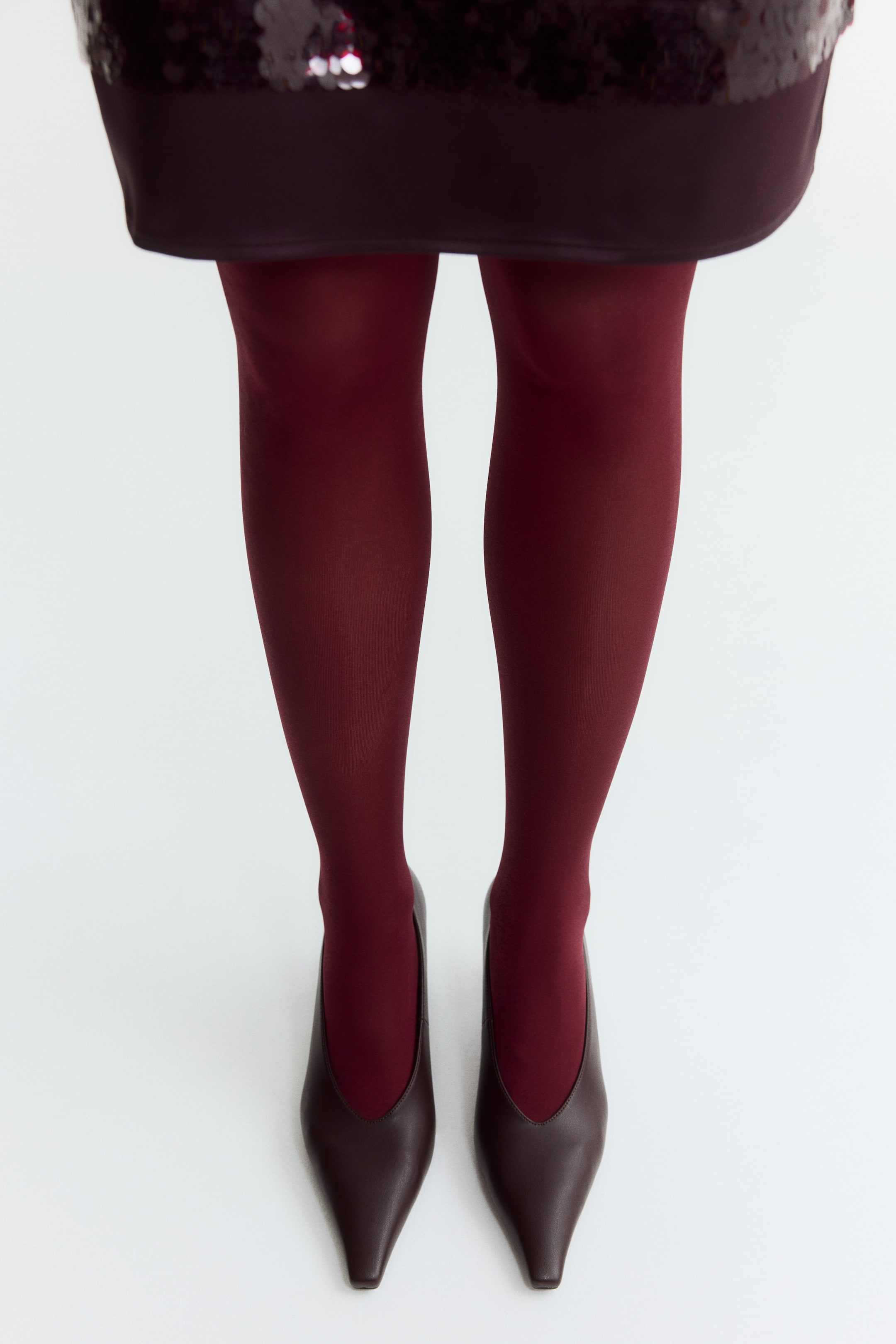 View larger image: Glittery tights - Burgundy - Ladies | H&M IE 2